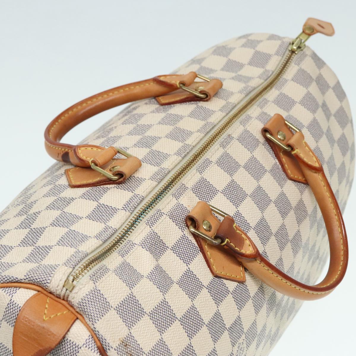 LOUIS VUITTON Damier Azur Speedy 35 Hand Bag N41535 LV Auth 90966