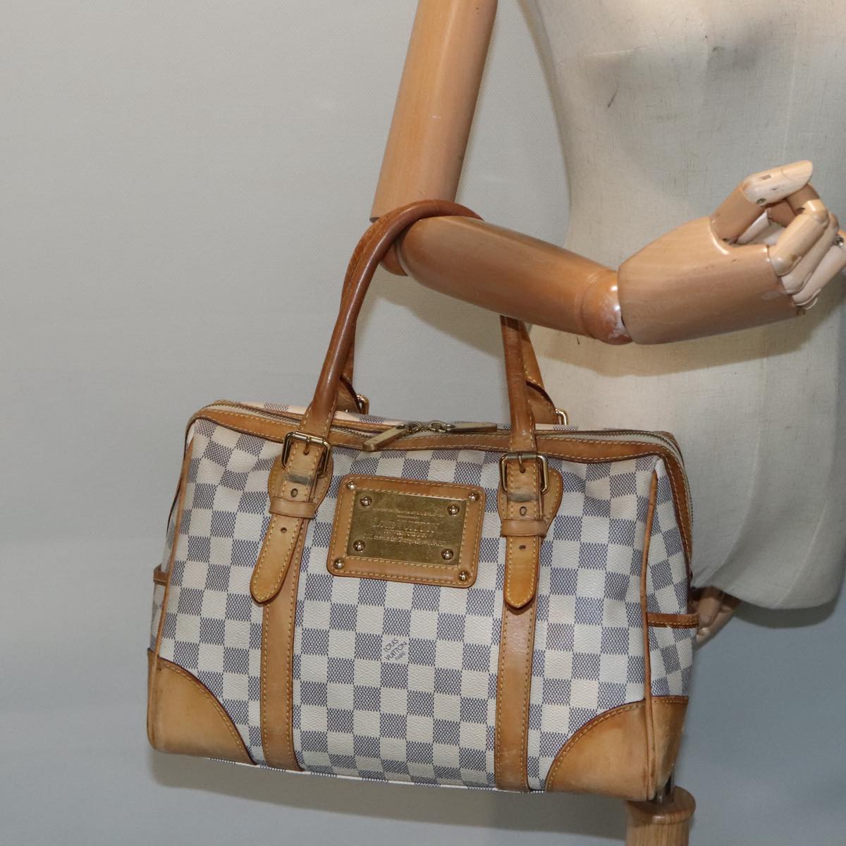 LOUIS VUITTON Damier Azur Berkeley Hand Bag N52001 LV Auth 90984