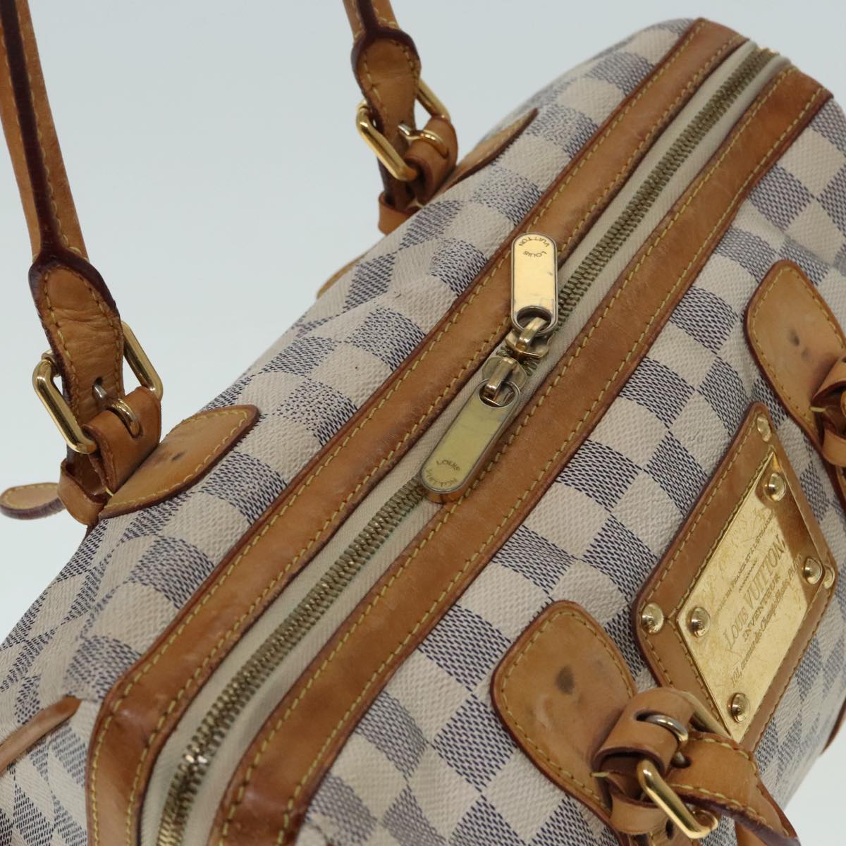 LOUIS VUITTON Damier Azur Berkeley Hand Bag N52001 LV Auth 90984