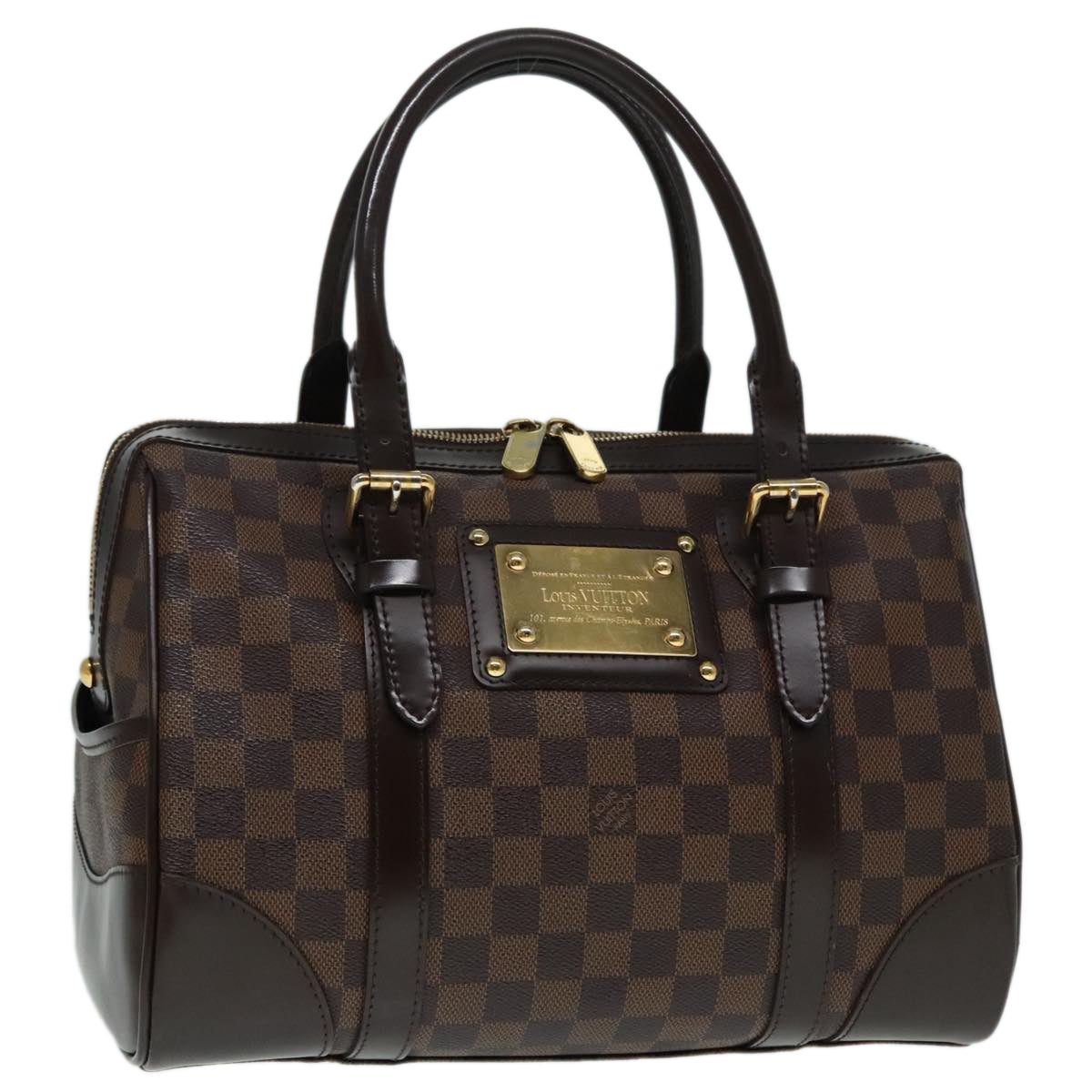 LOUIS VUITTON Damier Ebene Berkeley Hand Bag N52000 LV Auth 90985