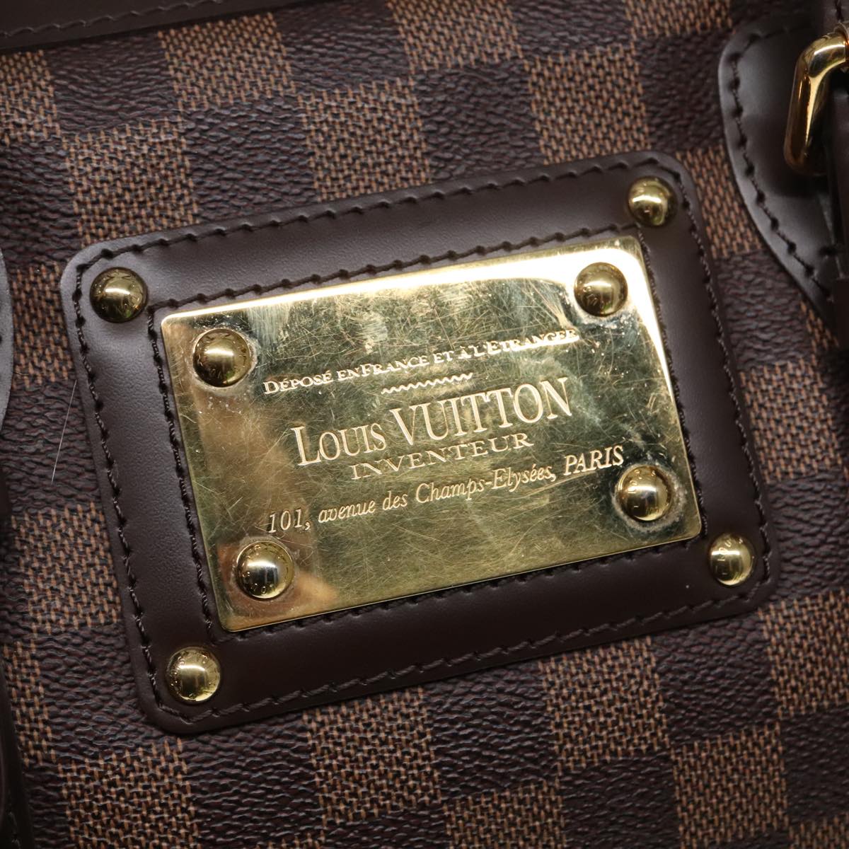 LOUIS VUITTON Damier Ebene Berkeley Hand Bag N52000 LV Auth 90985