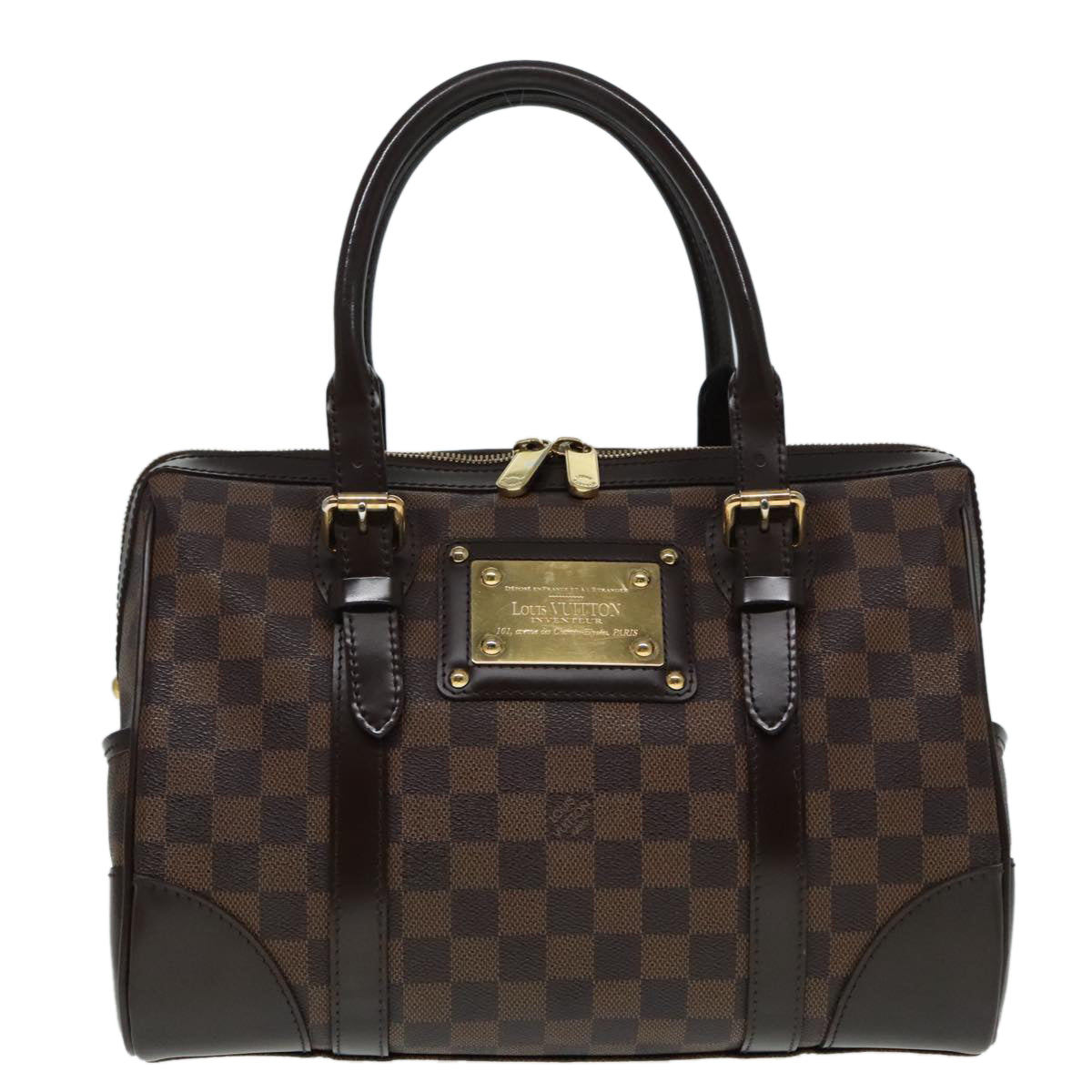 LOUIS VUITTON Damier Ebene Berkeley Hand Bag N52000 LV Auth 90985