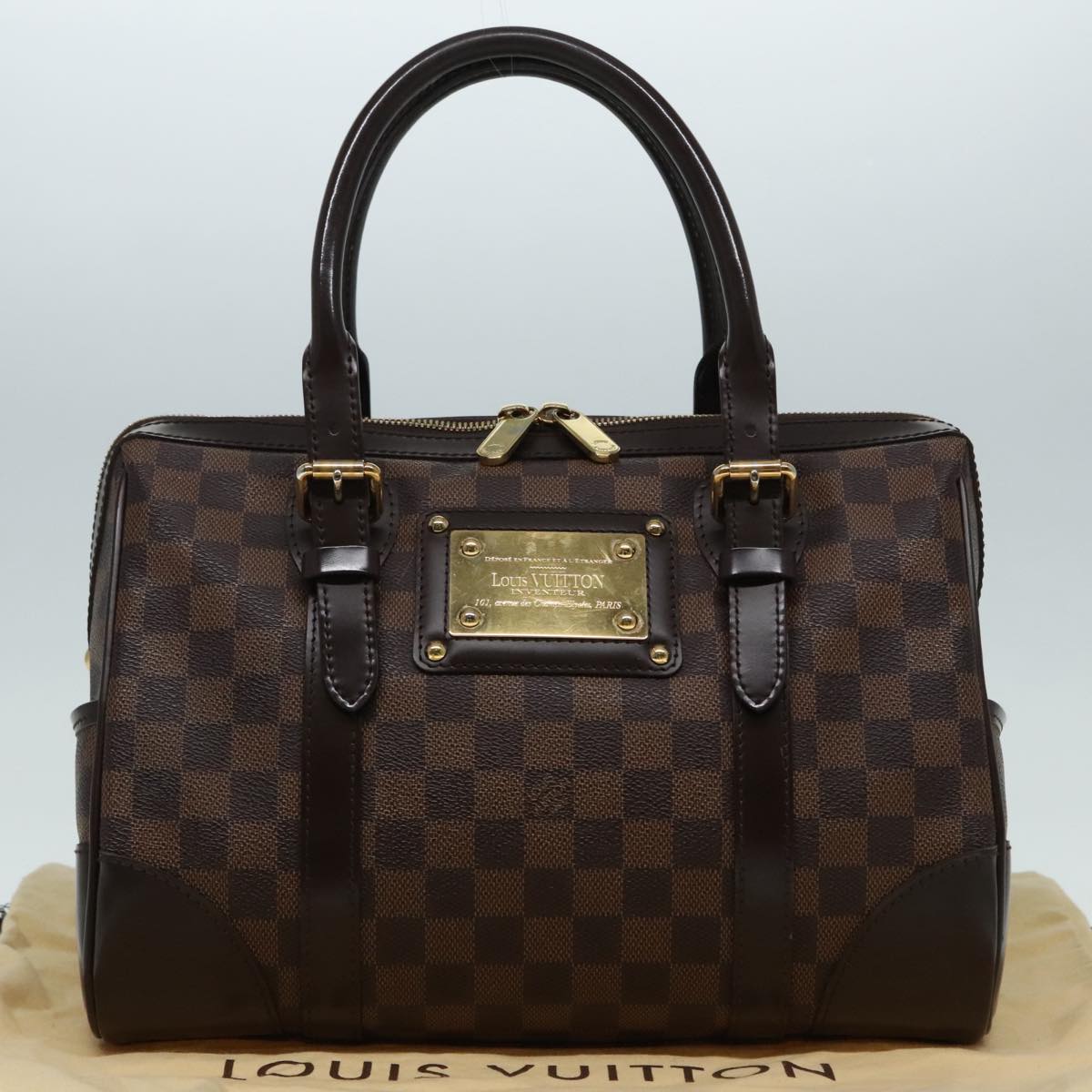 LOUIS VUITTON Damier Ebene Berkeley Hand Bag N52000 LV Auth 90985