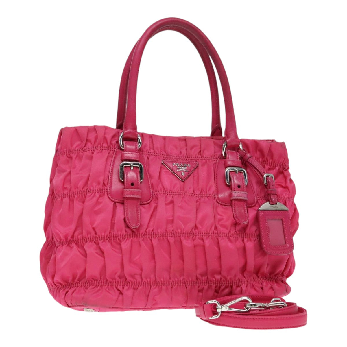 PRADA Hand Bag Nylon 2way Pink Auth 91015