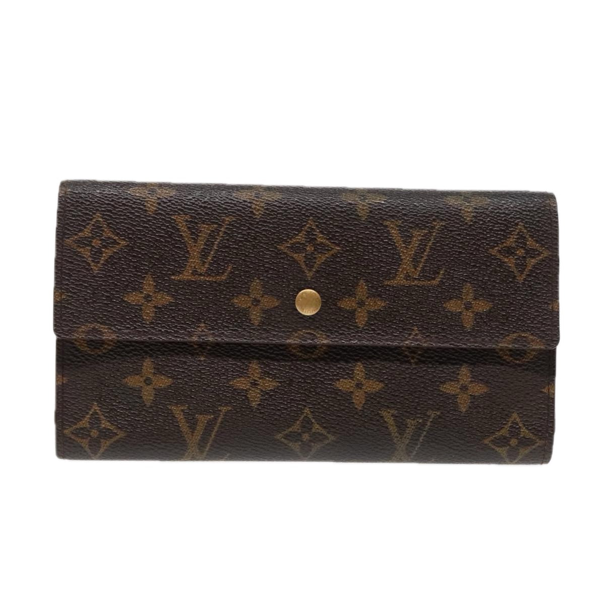 LOUIS VUITTON Monogram Portefeuille International Wallet M61217 LV Auth 91026