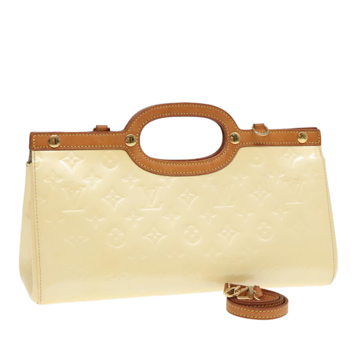 LOUIS VUITTON Monogram Vernis Roxbury Drive Hand Bag Perle M91374 LV Auth 91051