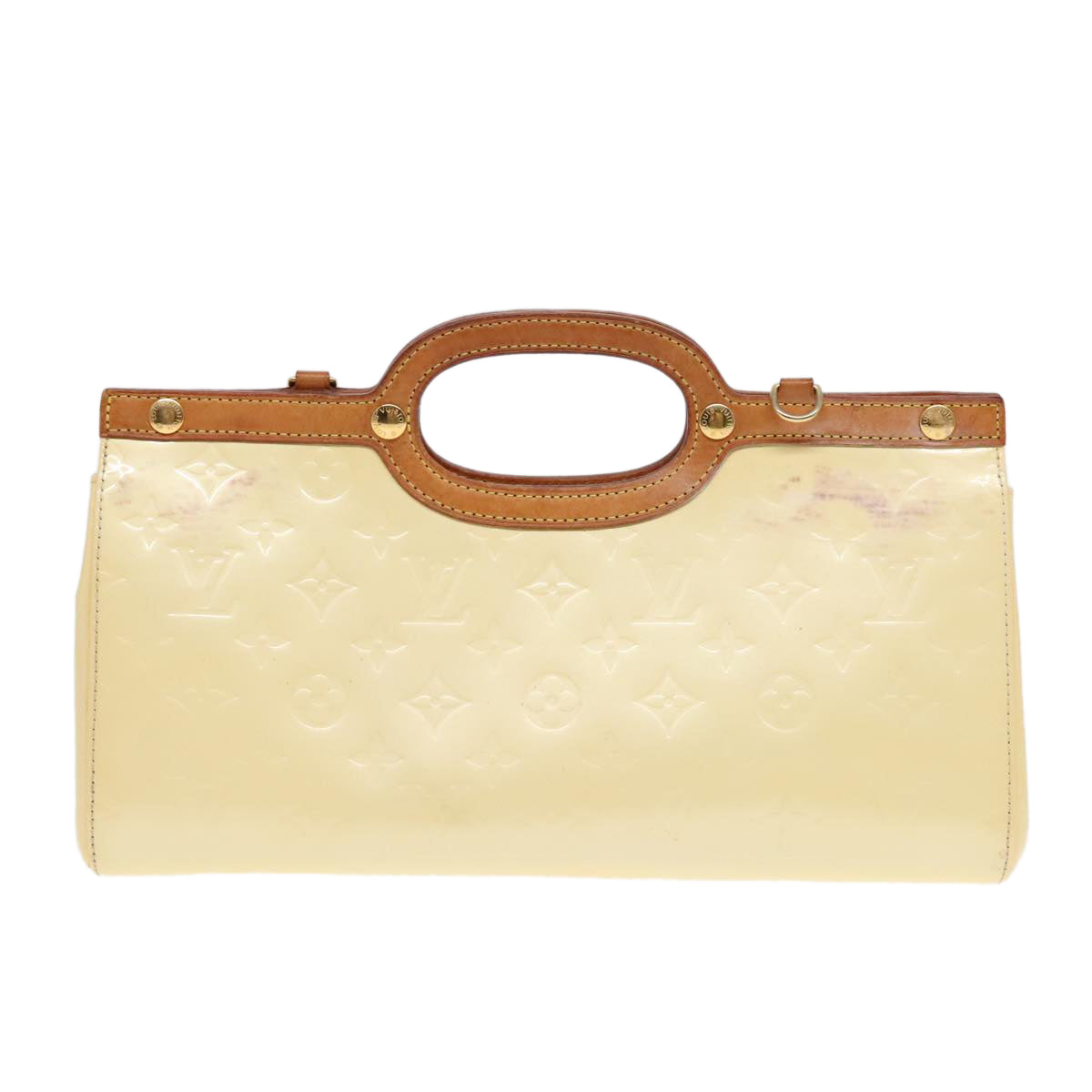 LOUIS VUITTON Monogram Vernis Roxbury Drive Hand Bag Perle M91374 LV Auth 91051