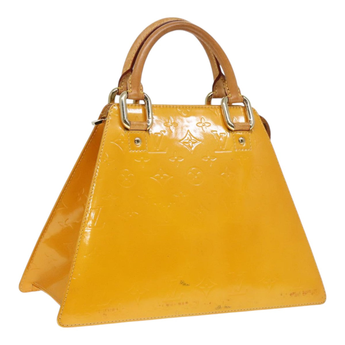 LOUIS VUITTON Monogram Vernis Forsyth Hand Bag Jaune M91112 LV Auth 91060