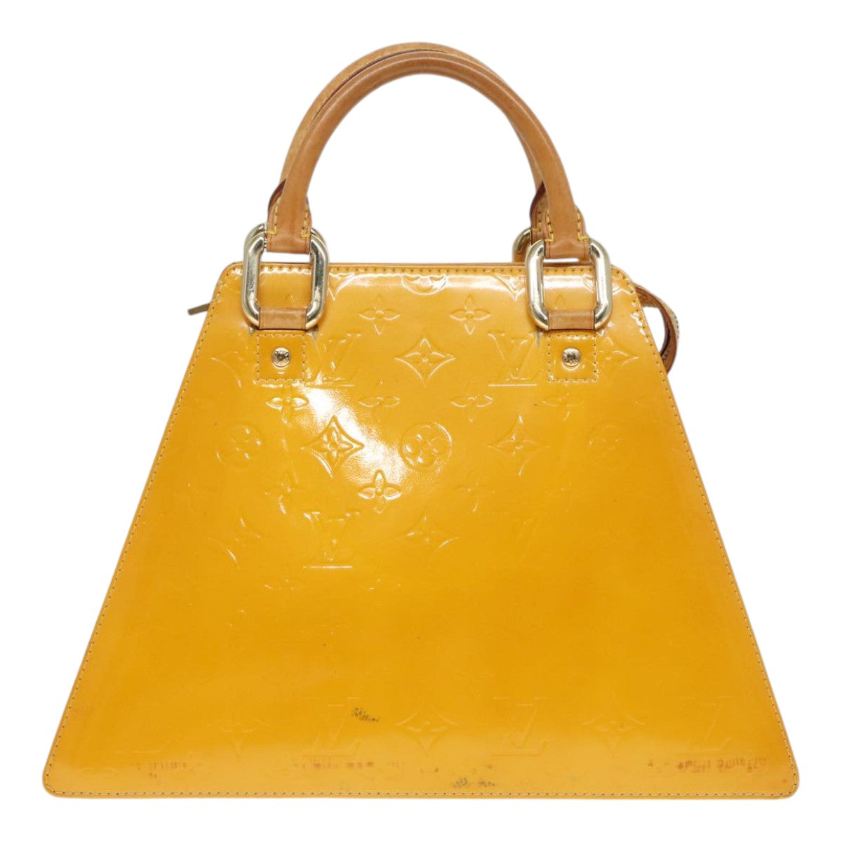 LOUIS VUITTON Monogram Vernis Forsyth Hand Bag Jaune M91112 LV Auth 91060