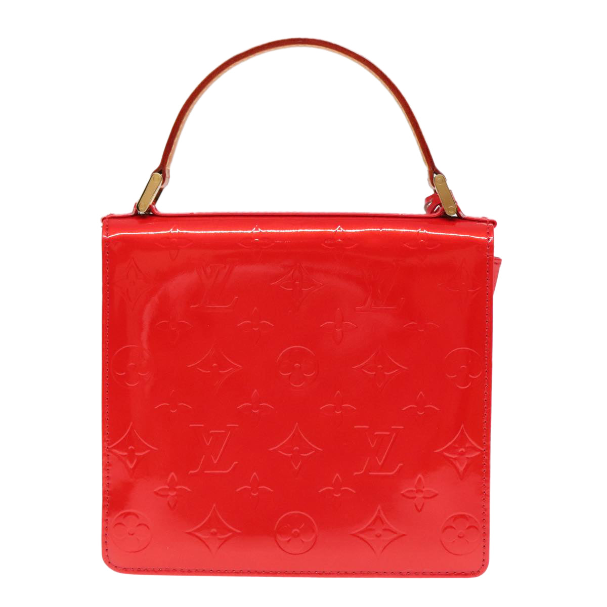 LOUIS VUITTON Monogram Vernis Spring Street Hand Bag Red M91135 LV Auth 91063