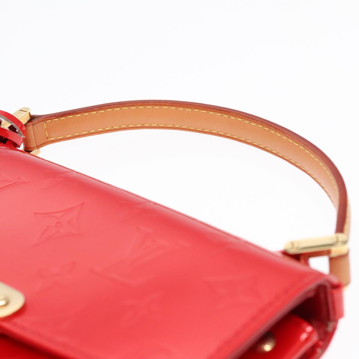 LOUIS VUITTON Monogram Vernis Spring Street Hand Bag Red M91135 LV Auth 91063