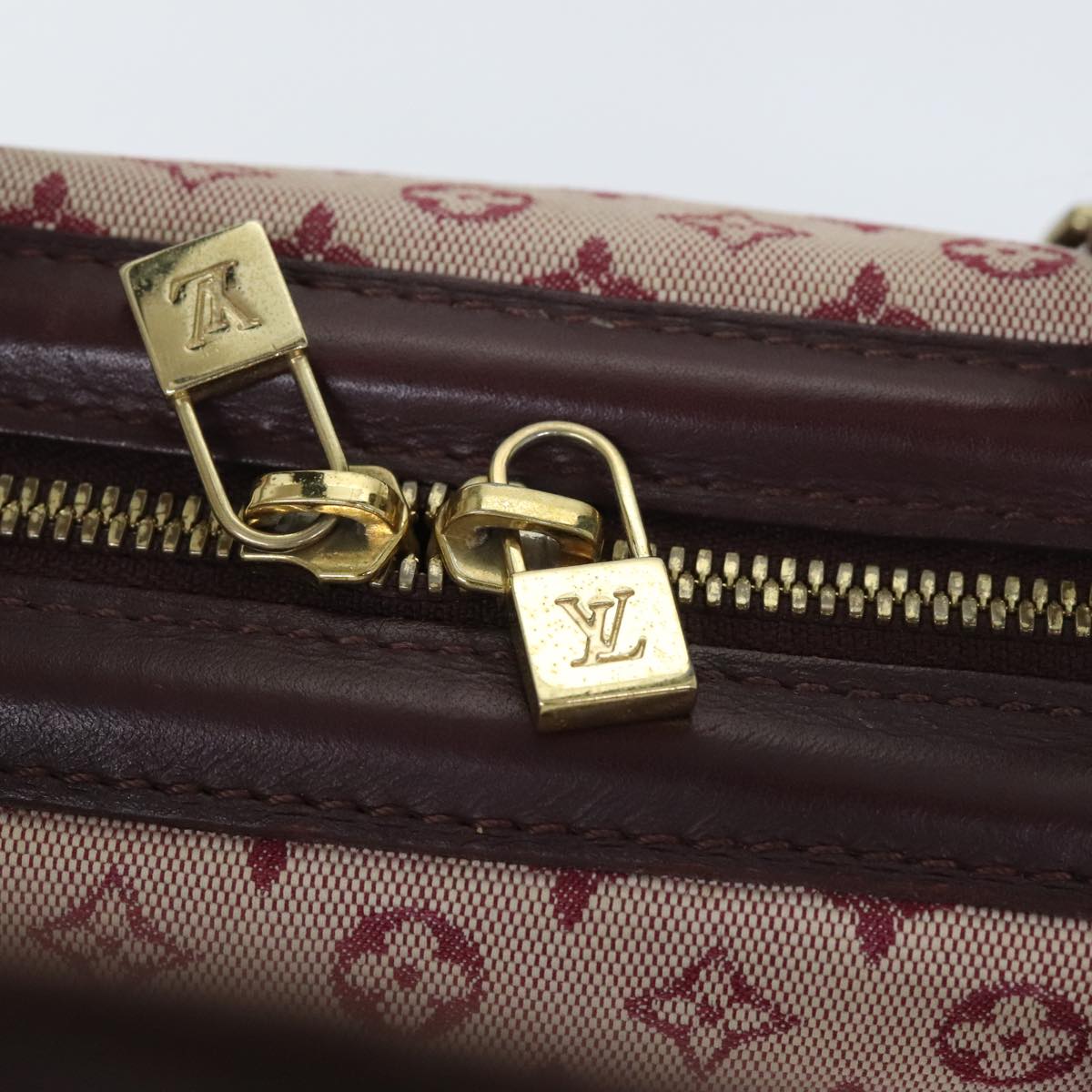 LOUIS VUITTON Monogram Mini Josephine PM Hand Bag Red M92216 LV Auth 91076