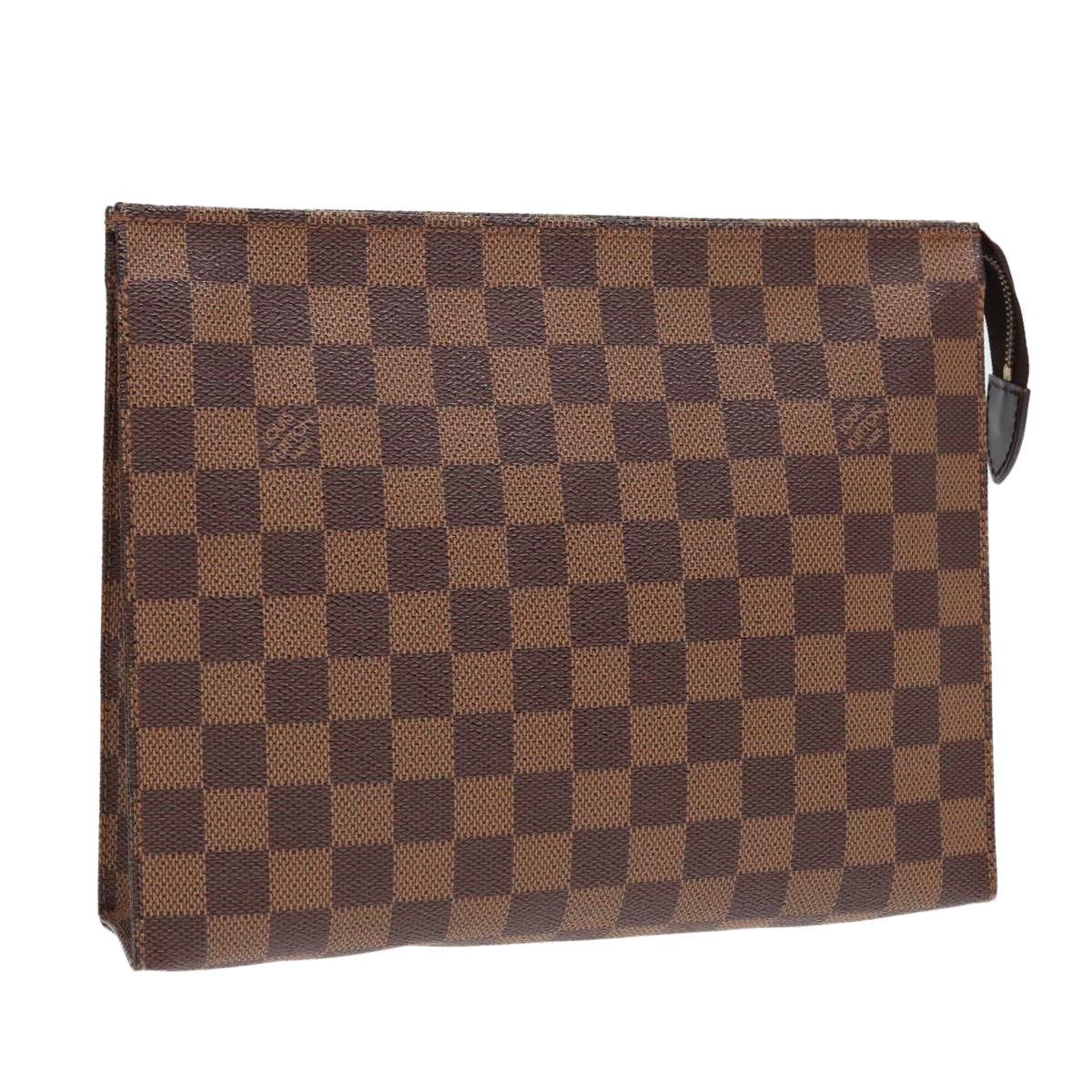 LOUIS VUITTON Damier Ebene Poche Toilette 26 Pouch N47543 LV Auth 91094