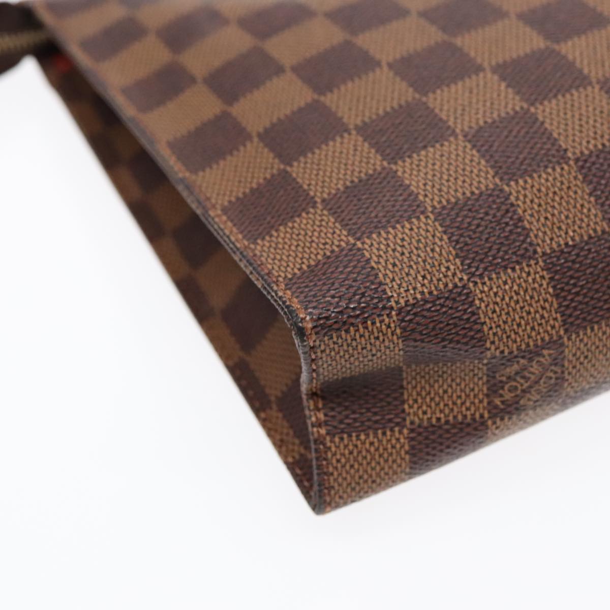 LOUIS VUITTON Damier Ebene Poche Toilette 26 Pouch N47543 LV Auth 91094