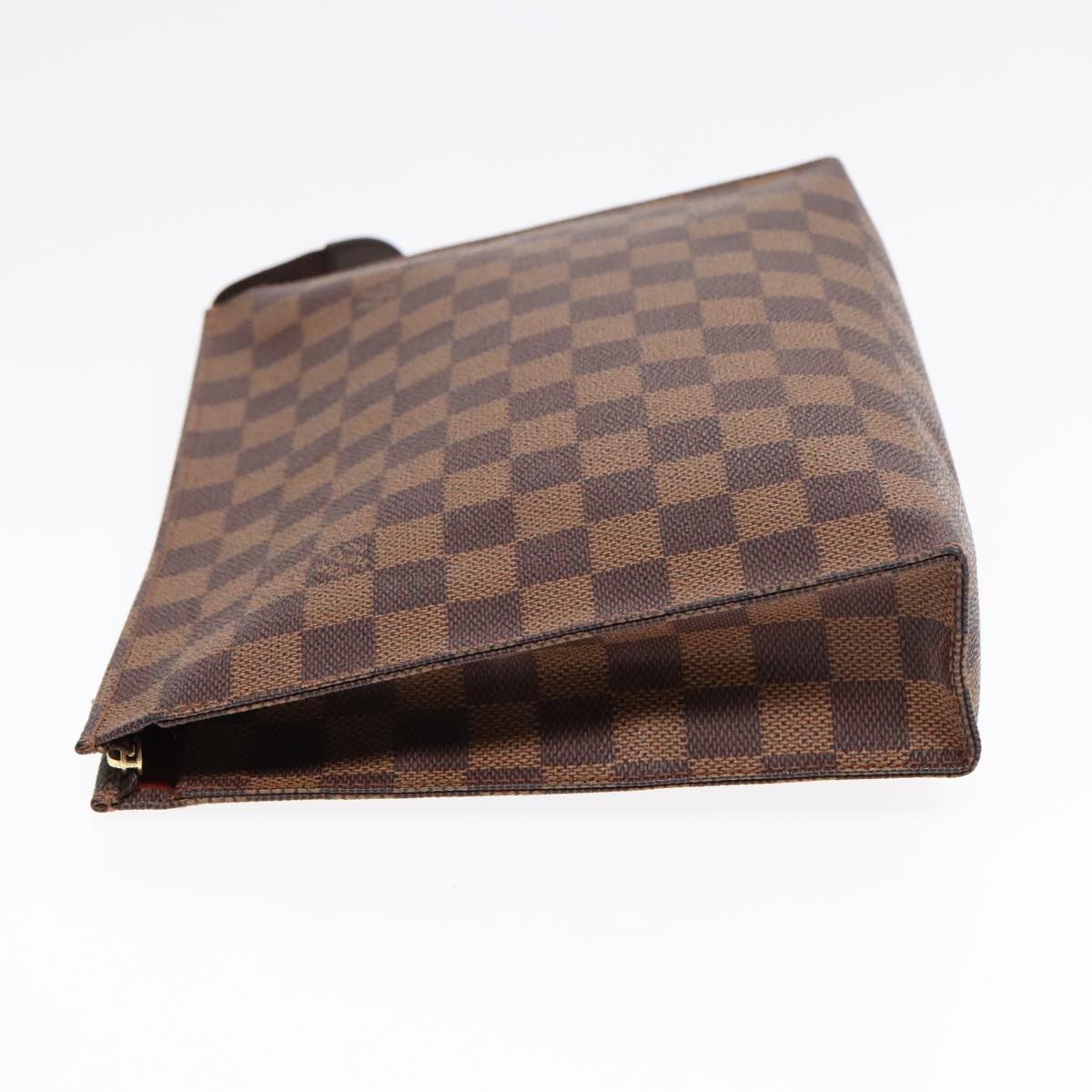 LOUIS VUITTON Damier Ebene Poche Toilette 26 Pouch N47543 LV Auth 91094