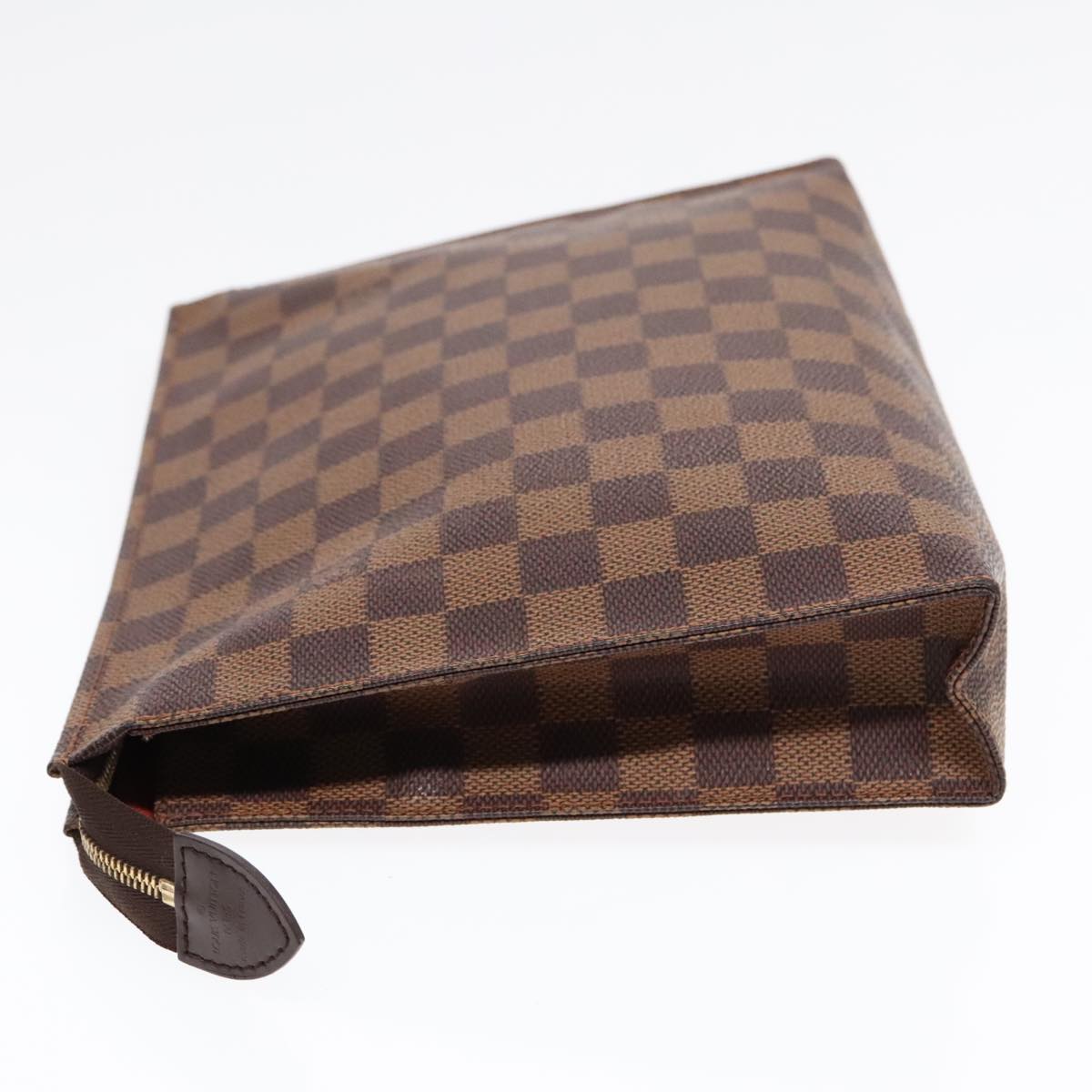 LOUIS VUITTON Damier Ebene Poche Toilette 26 Pouch N47543 LV Auth 91094