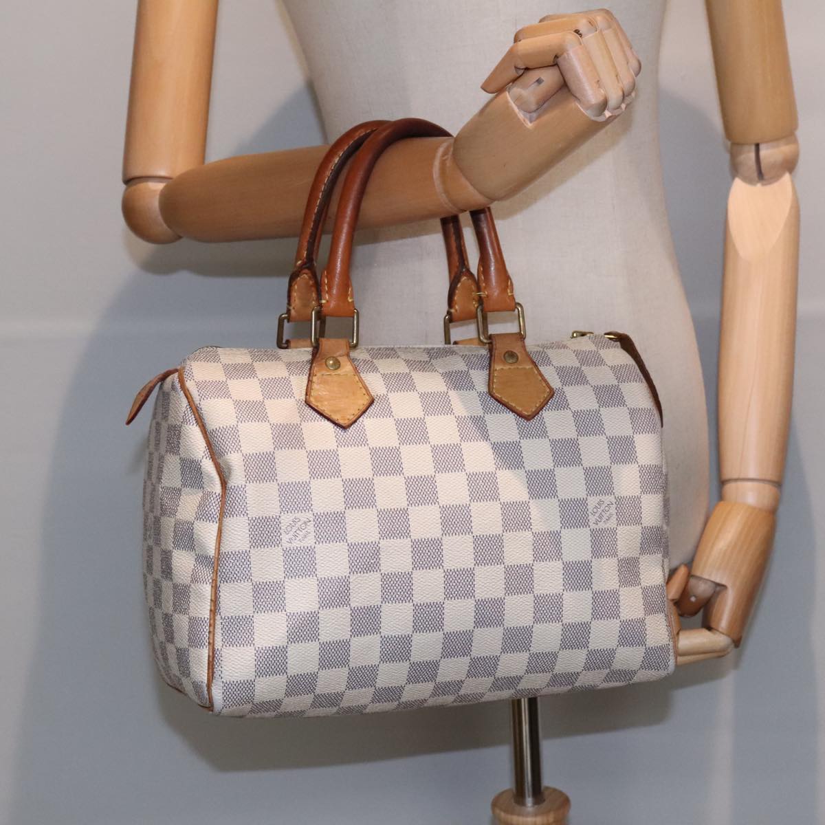 LOUIS VUITTON Damier Azur Speedy 25 Hand Bag N41534 LV Auth 91099