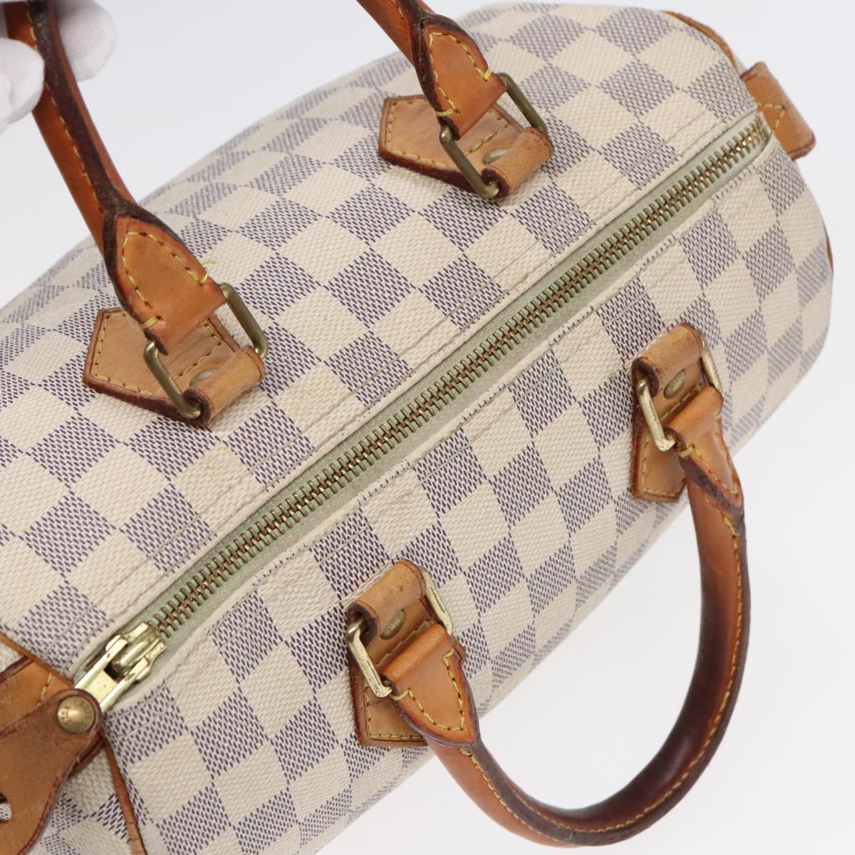 LOUIS VUITTON Damier Azur Speedy 25 Hand Bag N41534 LV Auth 91099