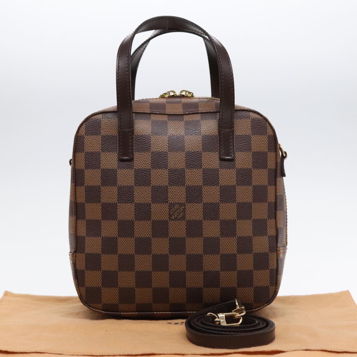 LOUIS VUITTON Damier Ebene Spontini Hand Bag SP Order N48021 LV Auth 91113A