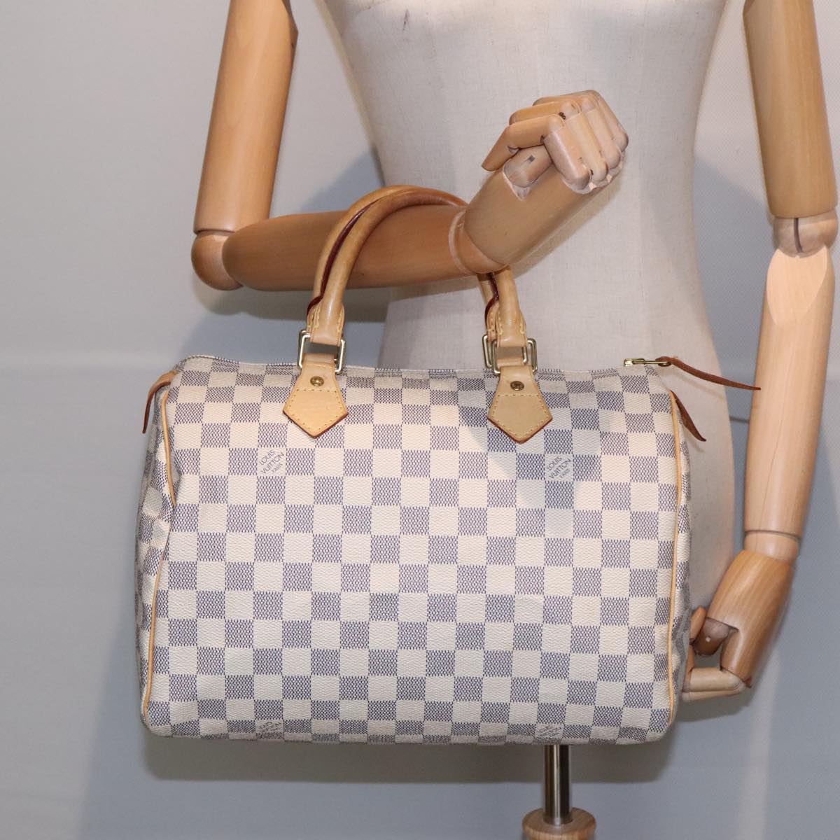 LOUIS VUITTON Damier Azur Speedy 30 Hand Bag N41533 LV Auth 91120