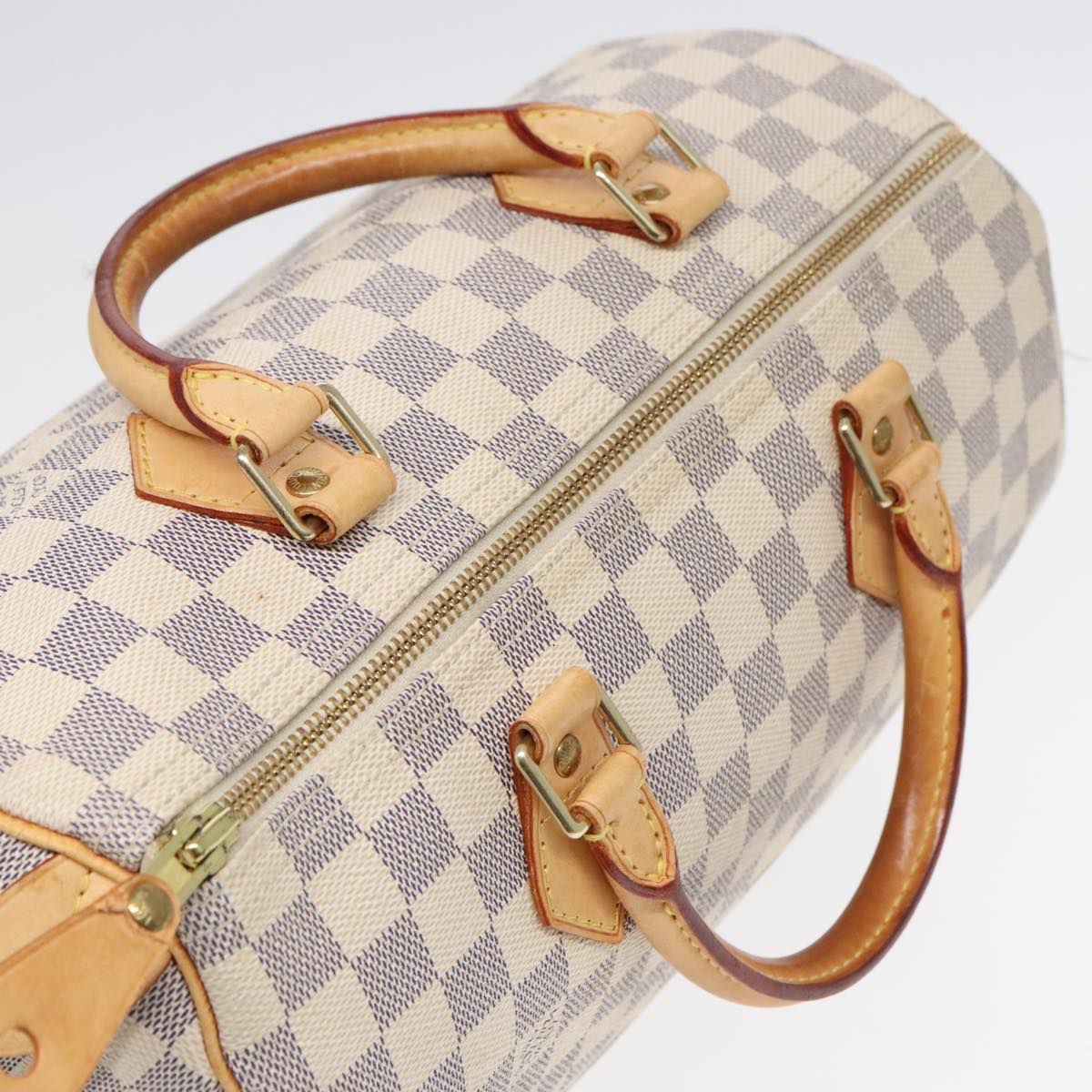 LOUIS VUITTON Damier Azur Speedy 30 Hand Bag N41533 LV Auth 91120