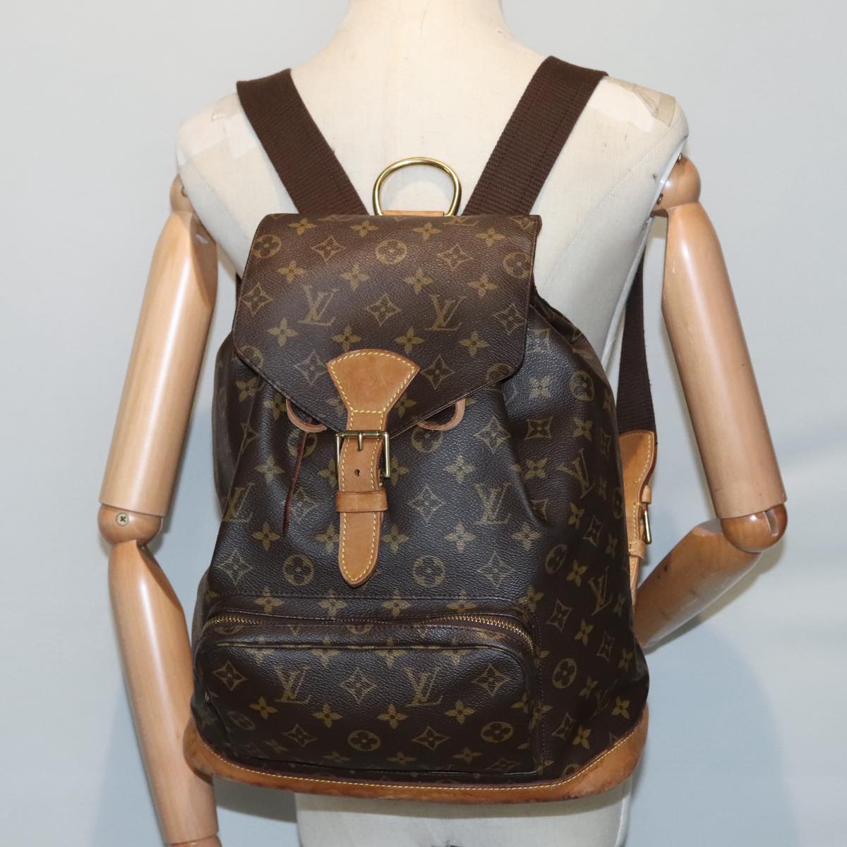 LOUIS VUITTON Monogram Montsouris GM Backpack M51135 LV Auth 91126