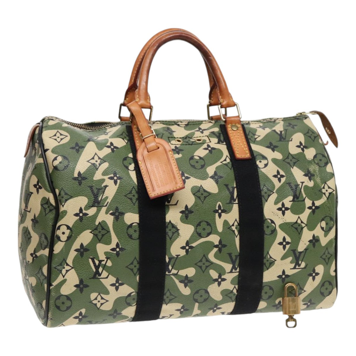 LOUIS VUITTON Camouflage Takashi Murakami Speedy 35 Hand Bag M95773 Auth 91130A