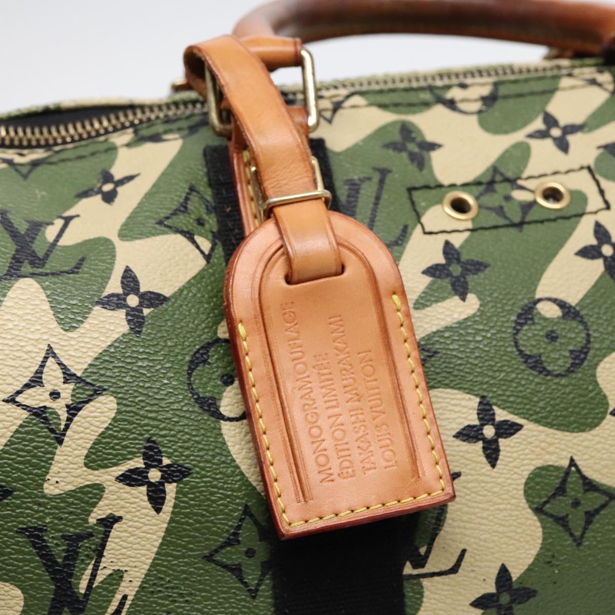 LOUIS VUITTON Camouflage Takashi Murakami Speedy 35 Hand Bag M95773 Auth 91130A