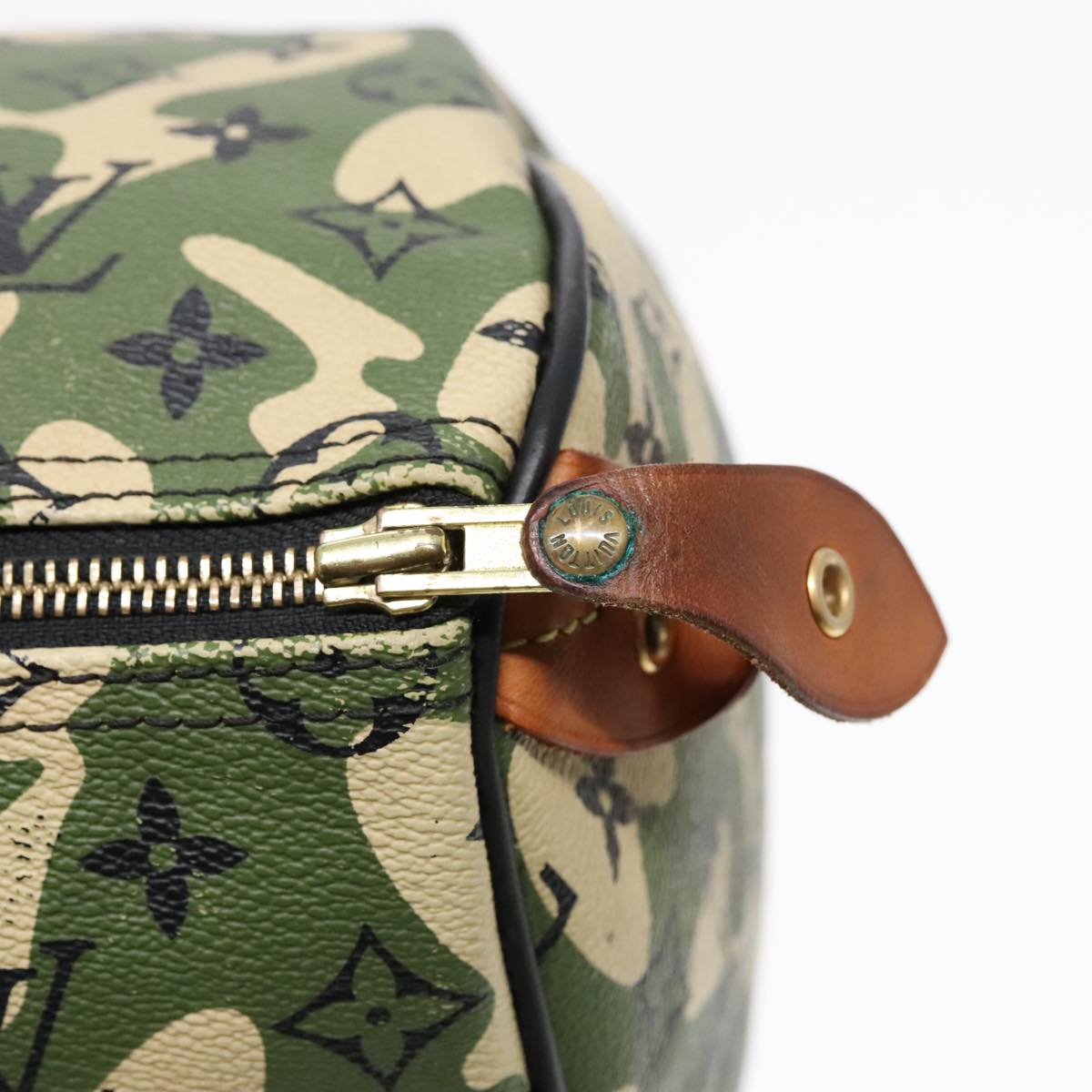 LOUIS VUITTON Camouflage Takashi Murakami Speedy 35 Hand Bag M95773 Auth 91130A