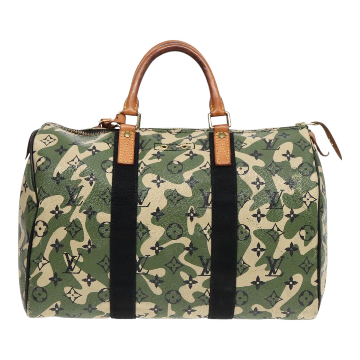 LOUIS VUITTON Camouflage Takashi Murakami Speedy 35 Hand Bag M95773 Auth 91130A