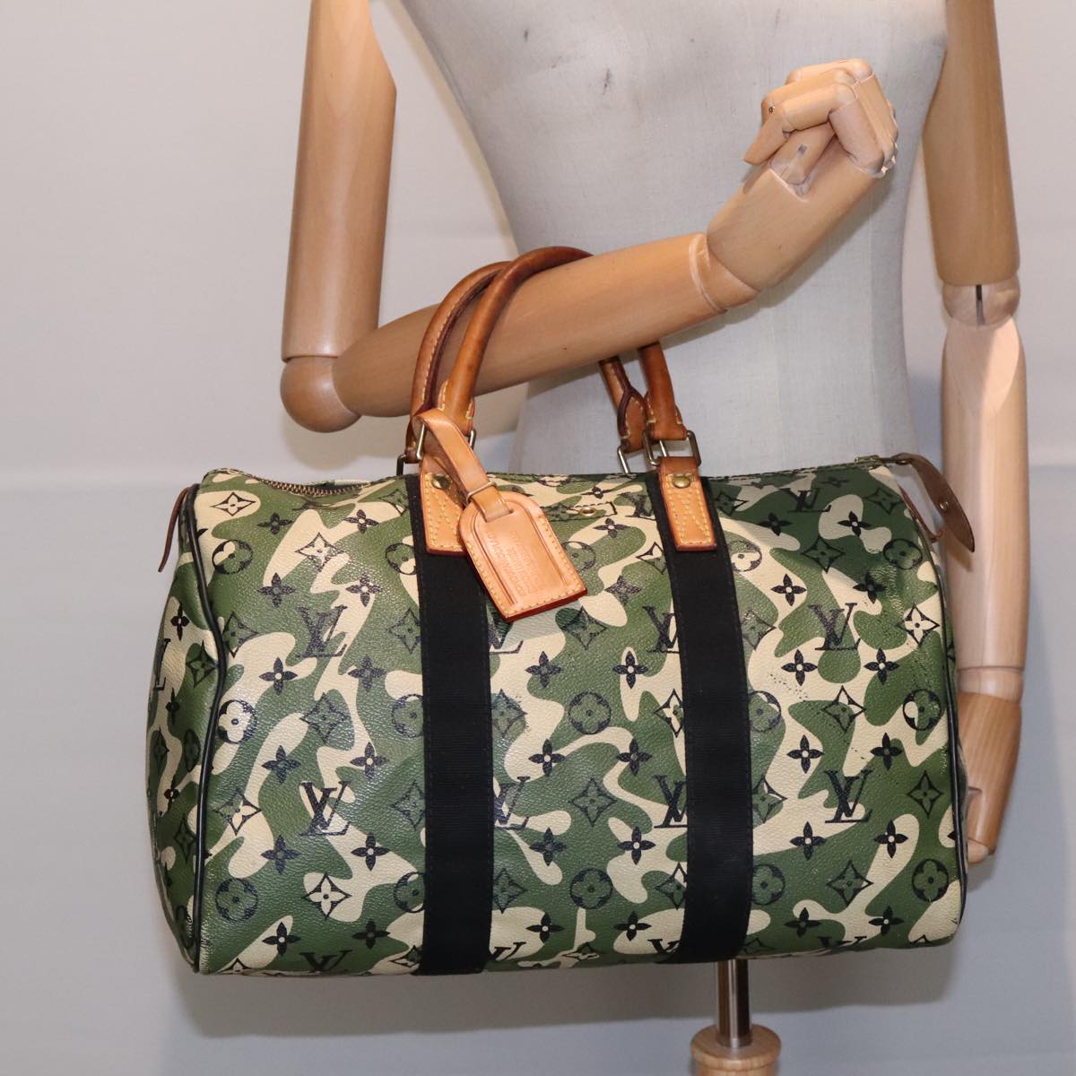 LOUIS VUITTON Camouflage Takashi Murakami Speedy 35 Hand Bag M95773 Auth 91130A