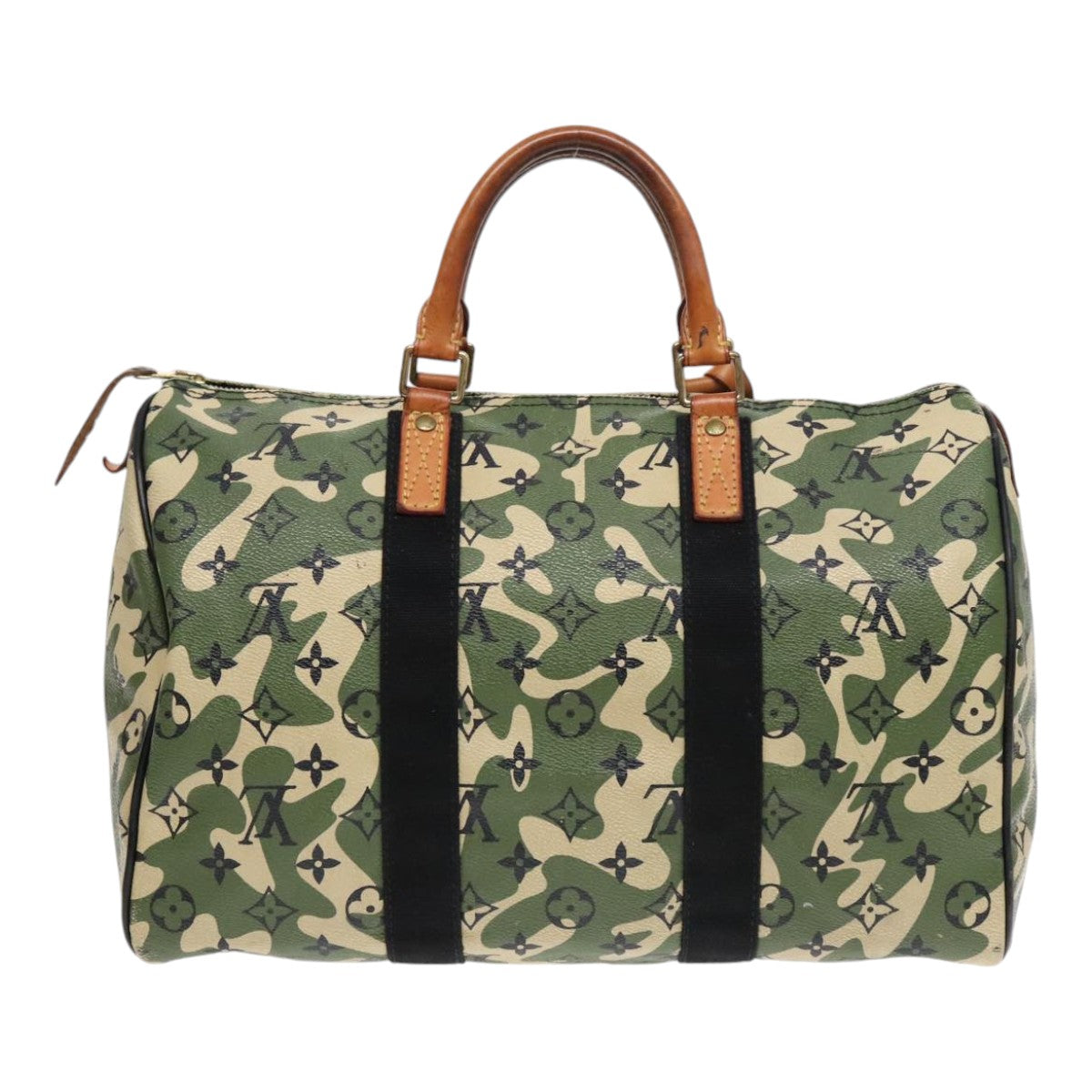 LOUIS VUITTON Camouflage Takashi Murakami Speedy 35 Hand Bag M95773 Auth 91130A