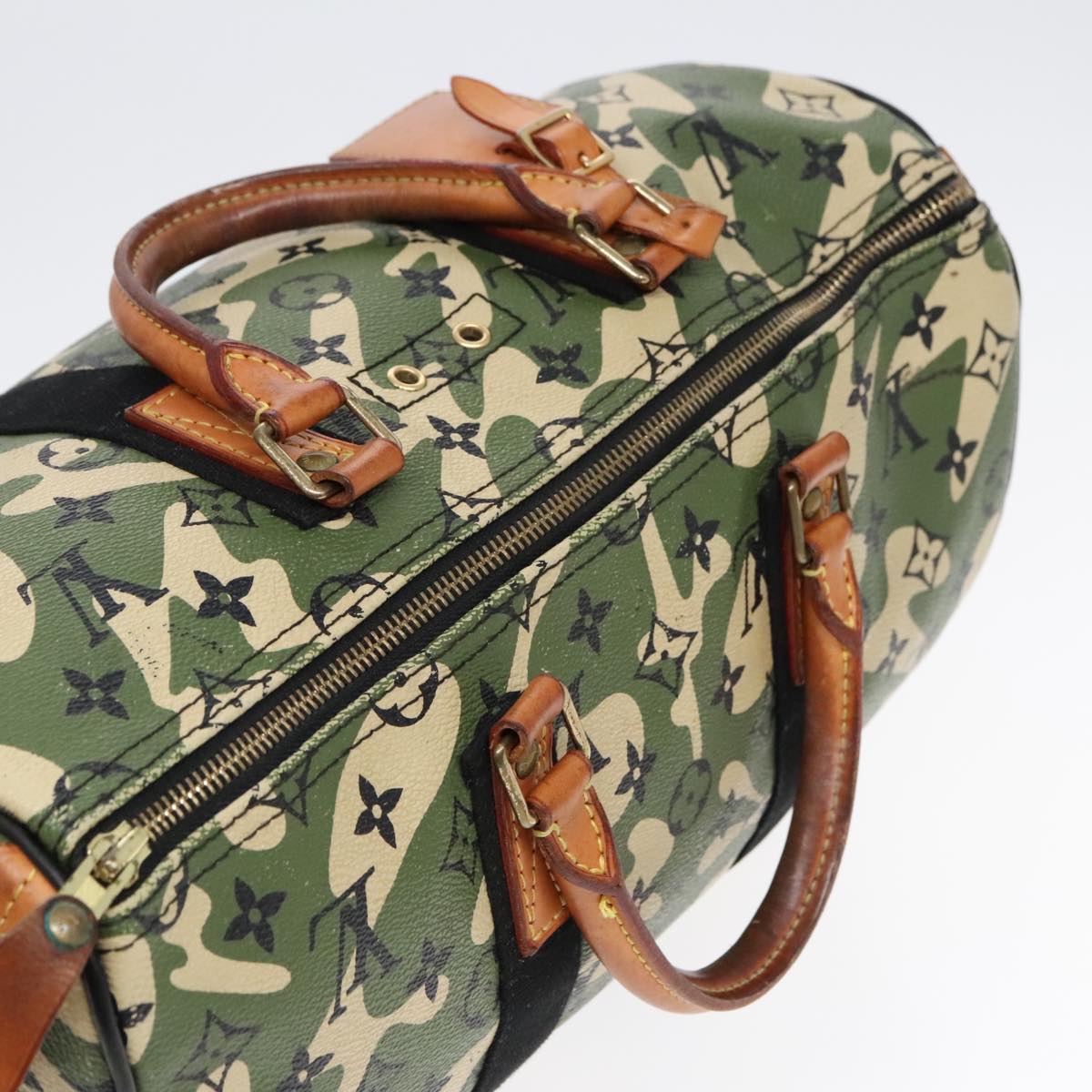 LOUIS VUITTON Camouflage Takashi Murakami Speedy 35 Hand Bag M95773 Auth 91130A