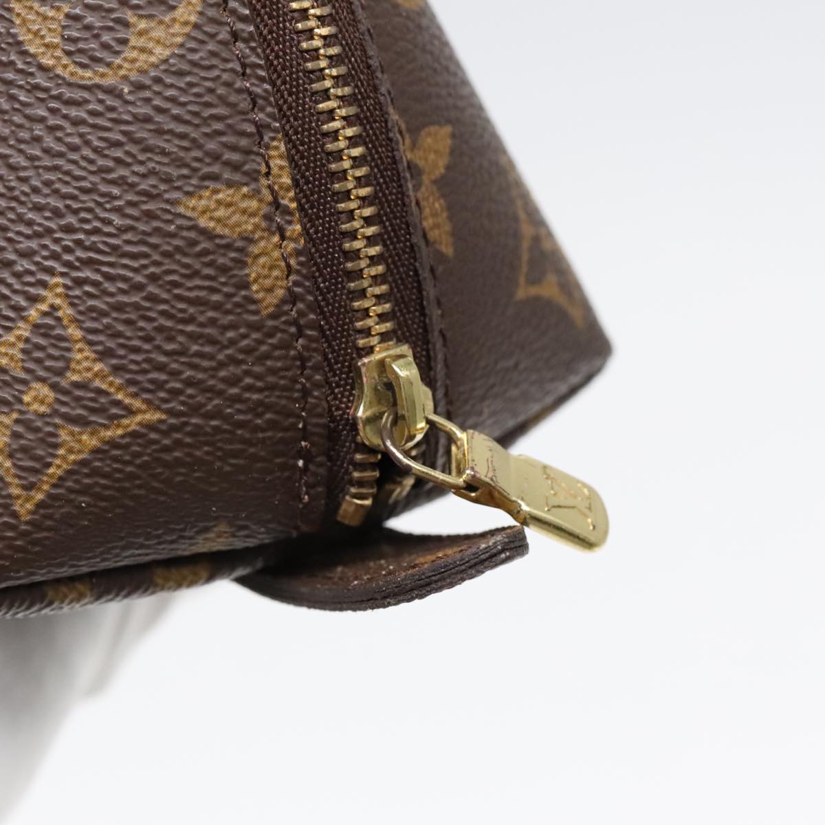 LOUIS VUITTON Monogram Trousse Demi Ronde Cosmetic Pouch M47520 LV Auth 91150