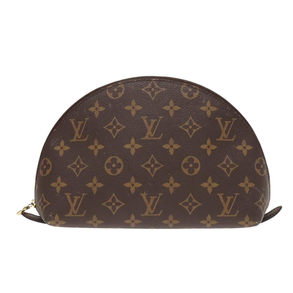 LOUIS VUITTON Monogram Trousse Demi Ronde Cosmetic Pouch M47520 LV Auth 91150