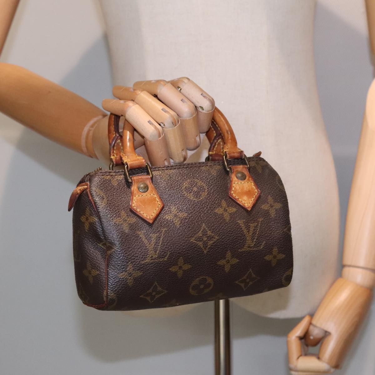 LOUIS VUITTON Monogram Mini Speedy Hand Bag M41534 LV Auth 91161