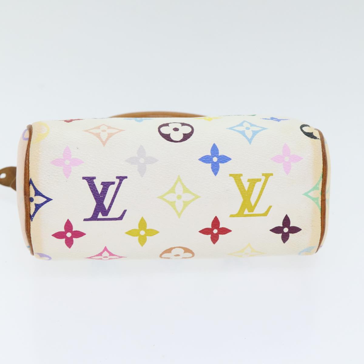 LOUIS VUITTON Monogram Multicolor Mini Speedy Hand Bag White M92645 Auth 91168