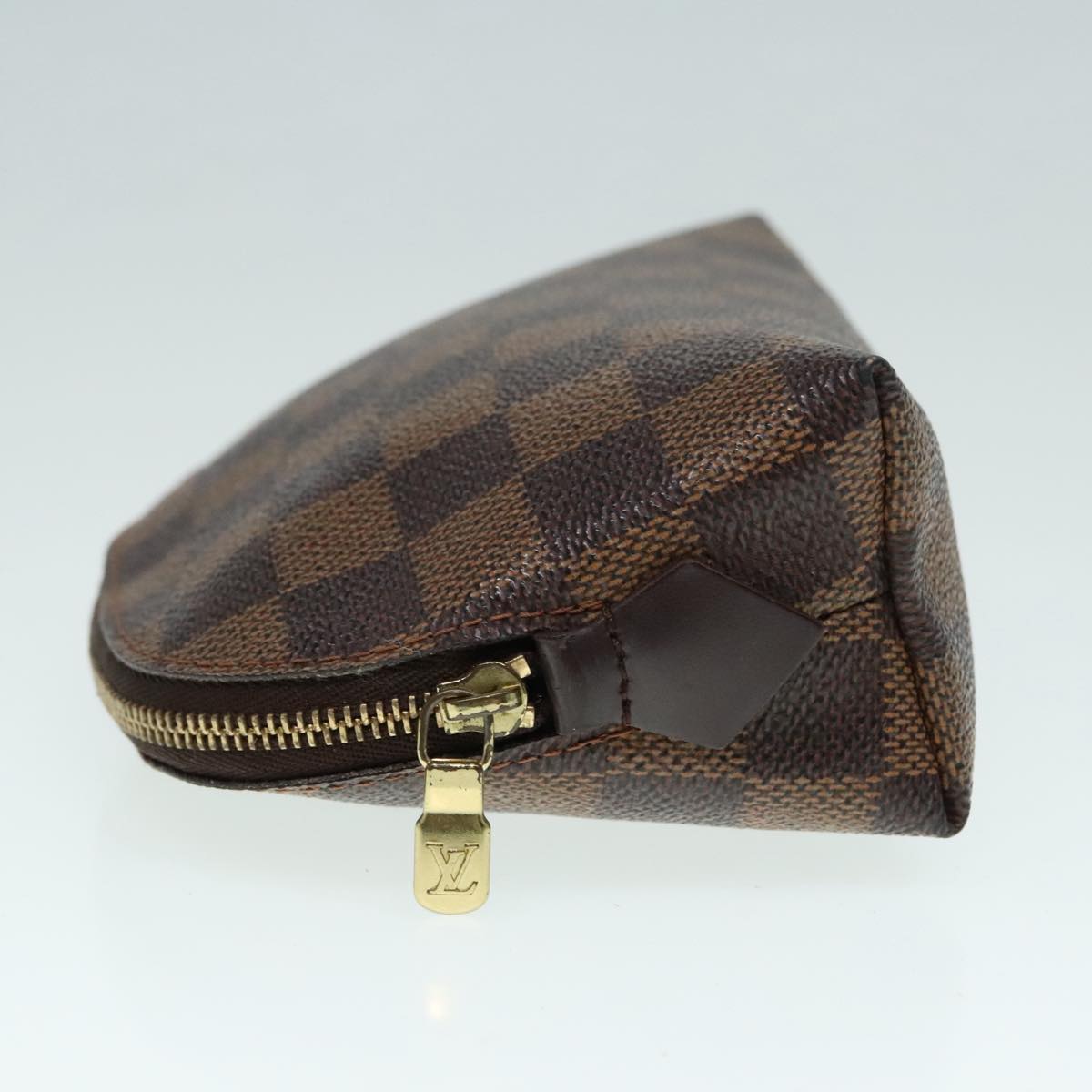 LOUIS VUITTON Damier Ebene Pochette Cosmetic PM Pouch N47516 LV Auth 91171