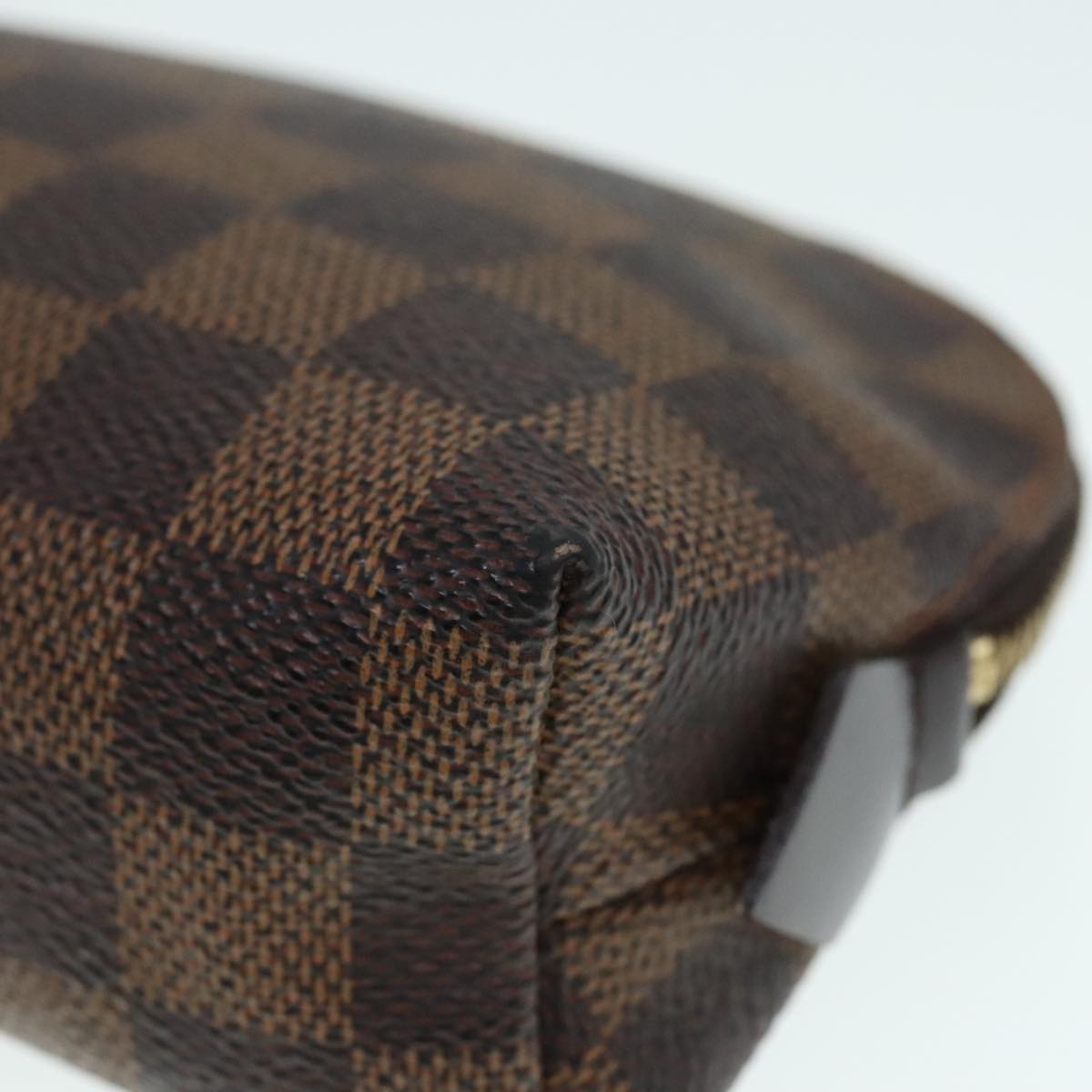 LOUIS VUITTON Damier Ebene Pochette Cosmetic PM Pouch N47516 LV Auth 91171