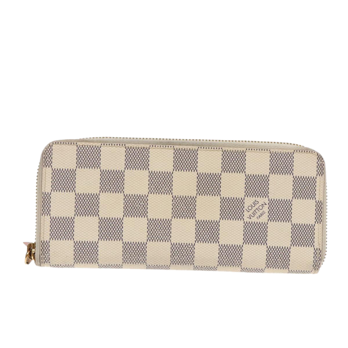 LOUIS VUITTON Damier Azur Portefeuille Clemence Long Wallet N61264 Auth 91181