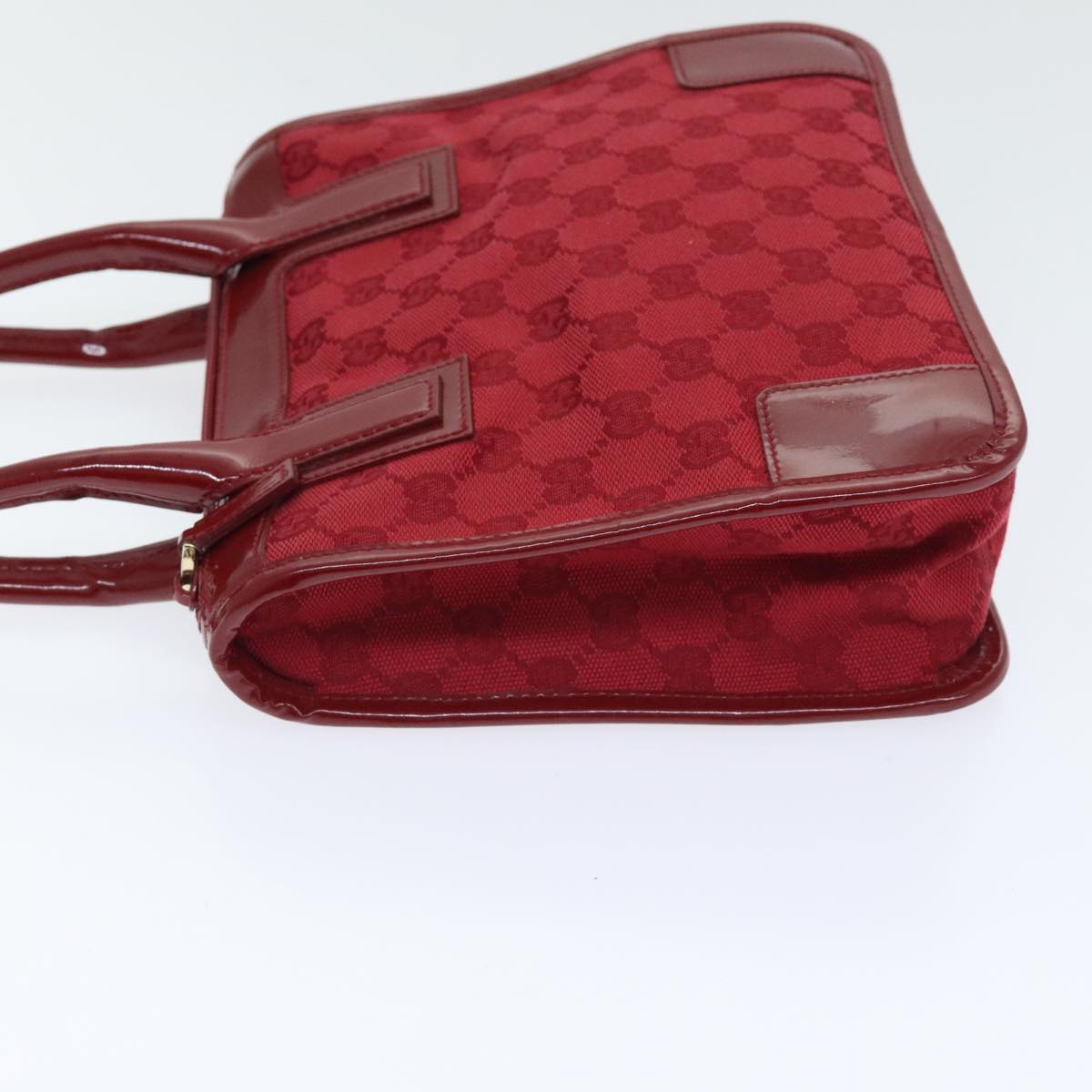 GUCCI GG Canvas Hand Bag Gold Red 000 0856 Auth 91200