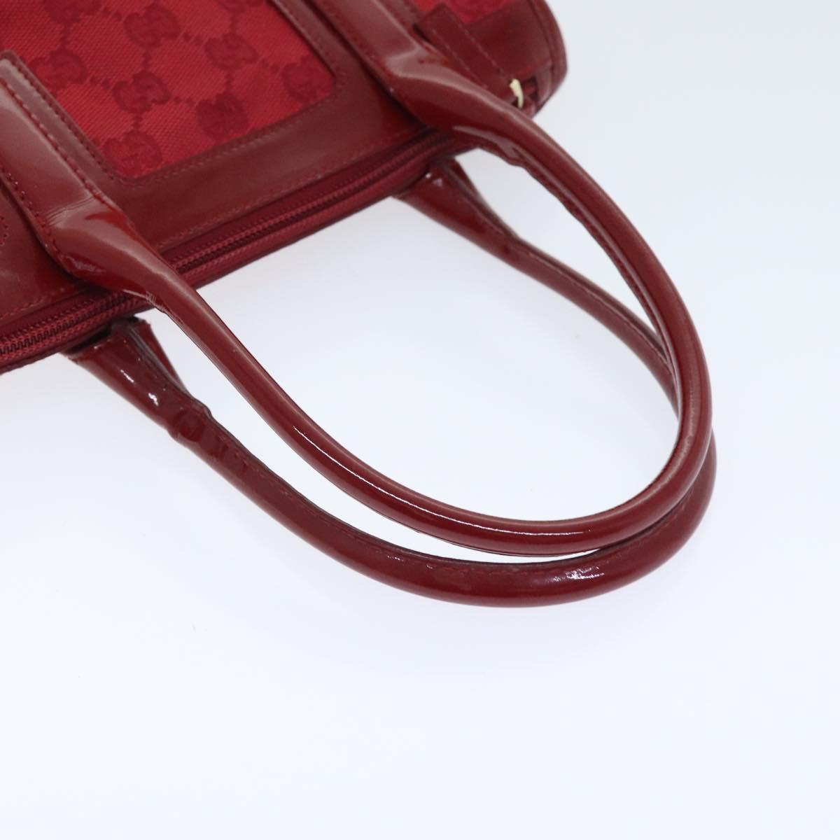 GUCCI GG Canvas Hand Bag Gold Red 000 0856 Auth 91200