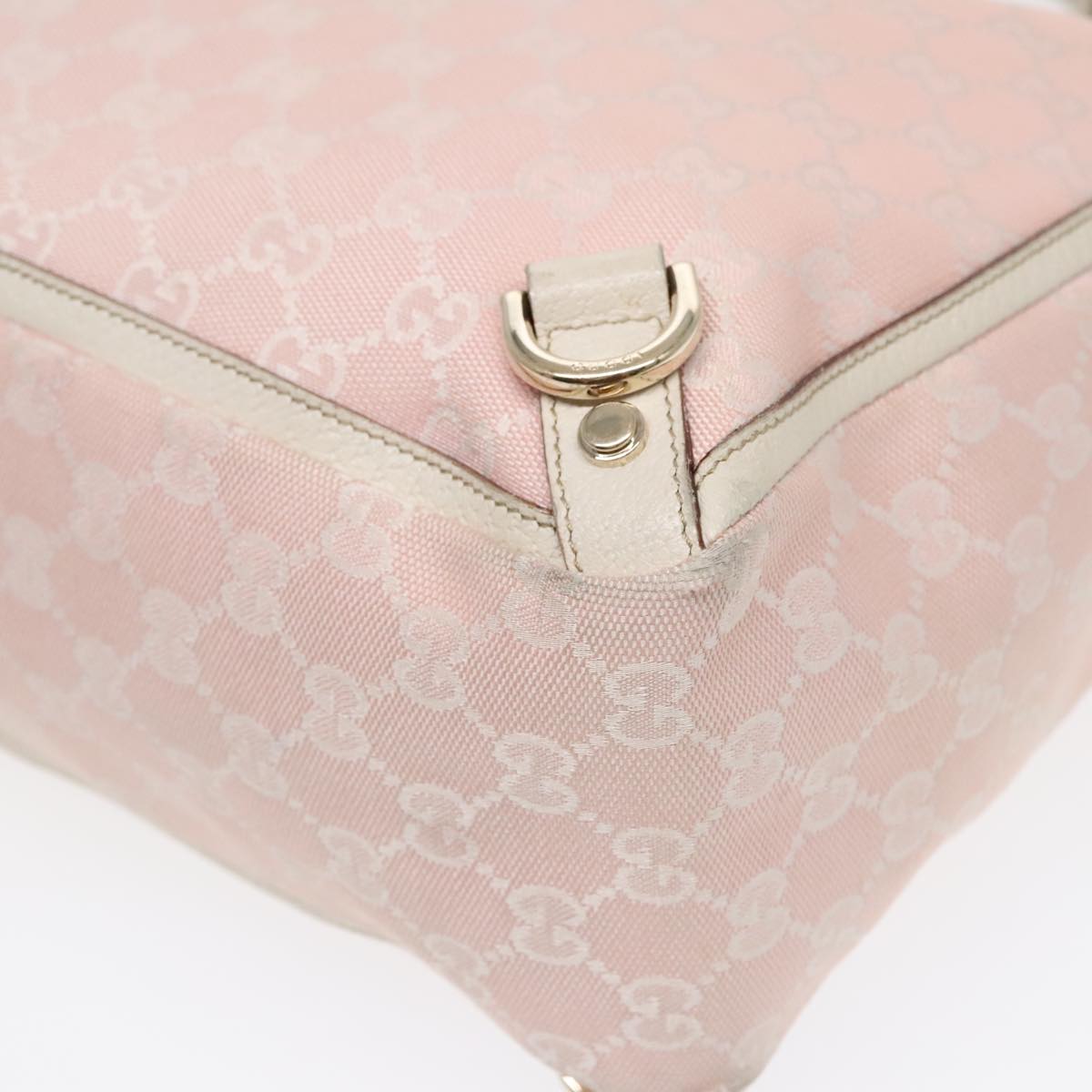 GUCCI GG Canvas Tote Bag Pink White Gold 141472 Auth 91204