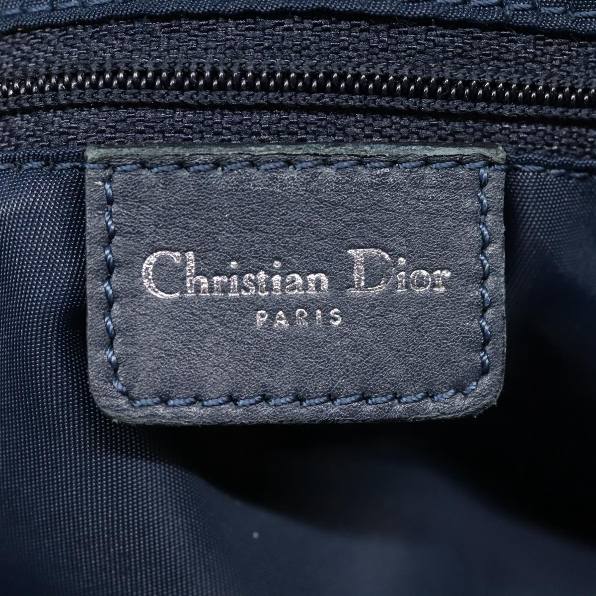 Christian Dior Trotter Canvas Hand Bag Navy Auth 91224