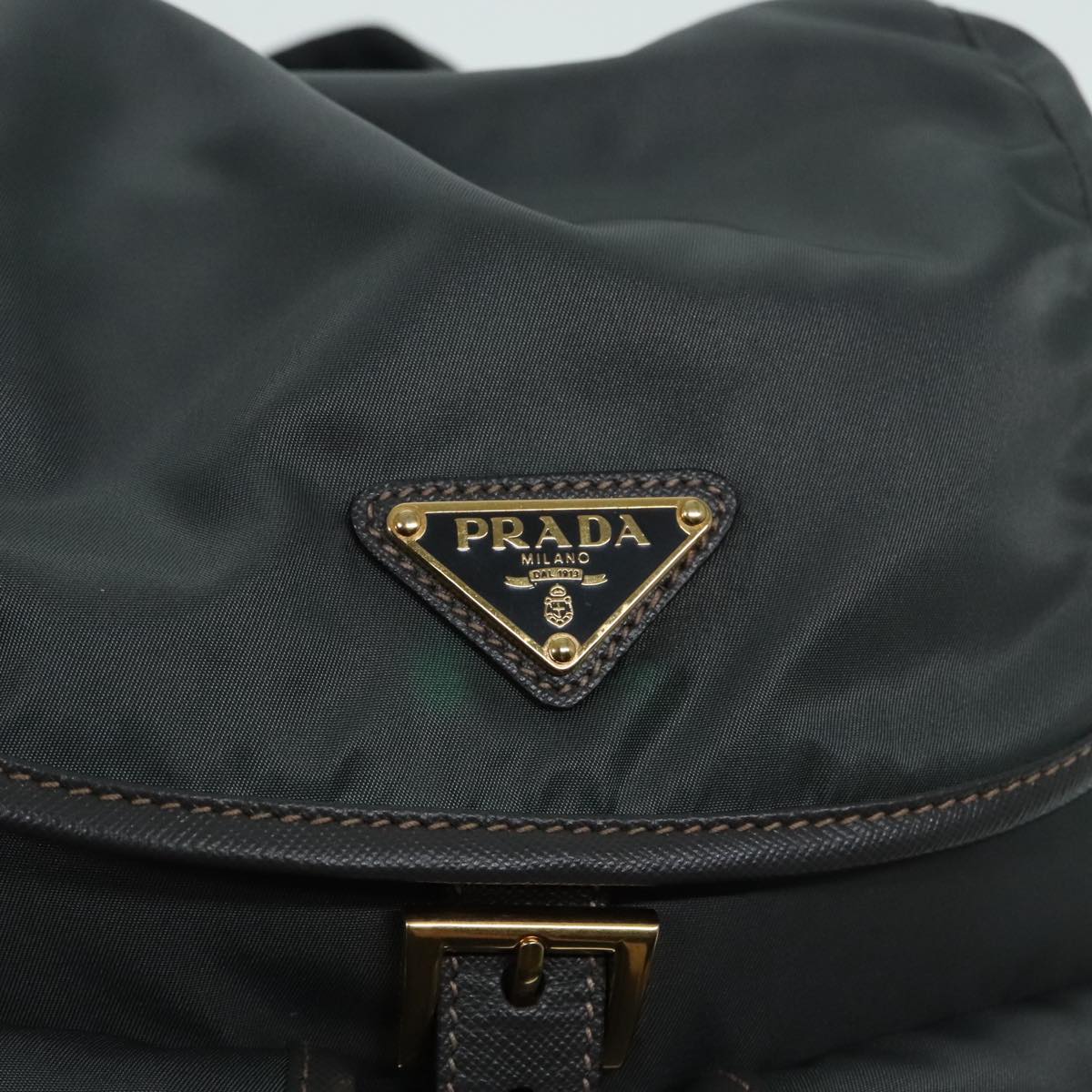 PRADA Backpack Nylon Gray Silver Auth 91247