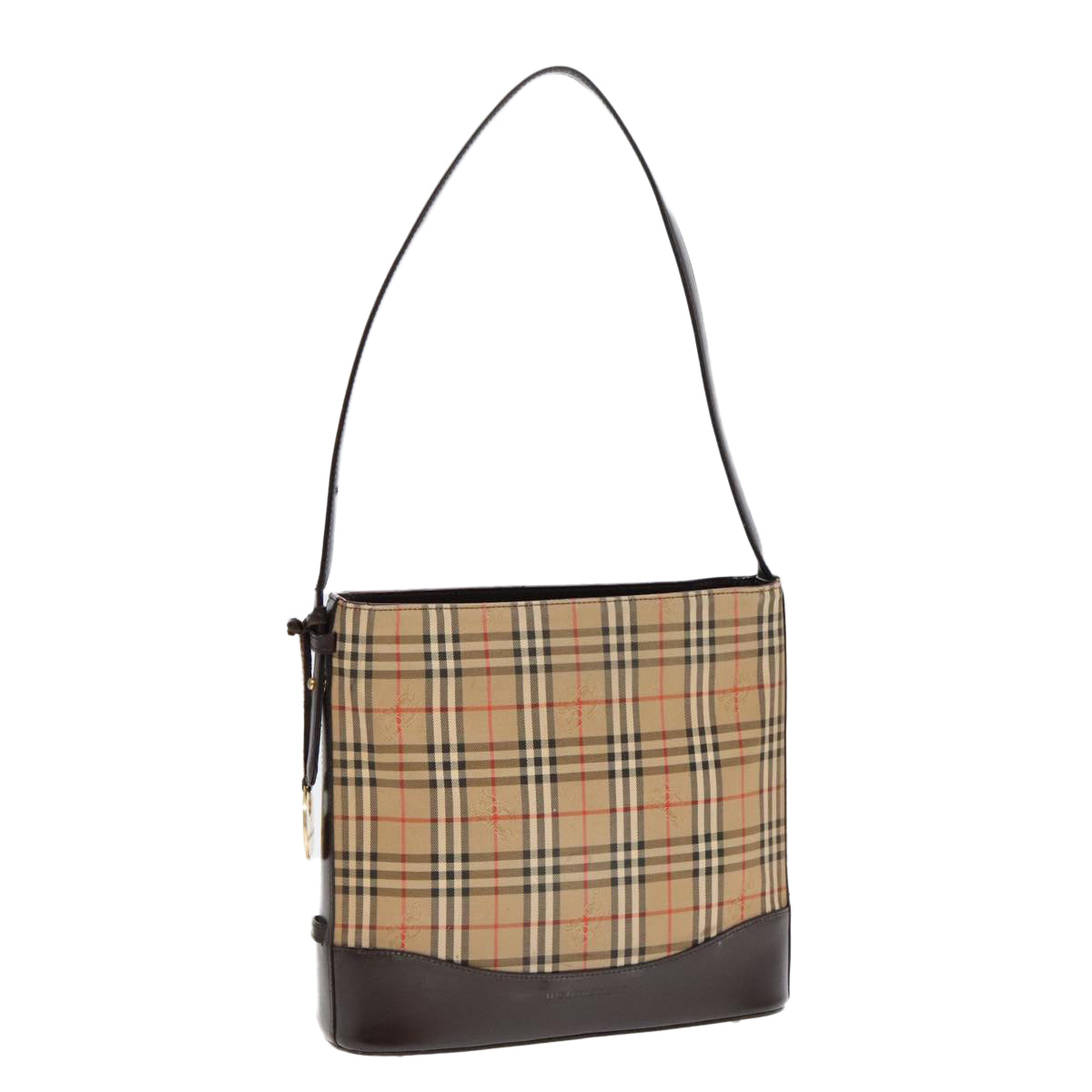 BURBERRY Nova Check Shoulder Bag Canvas Beige Auth 91269