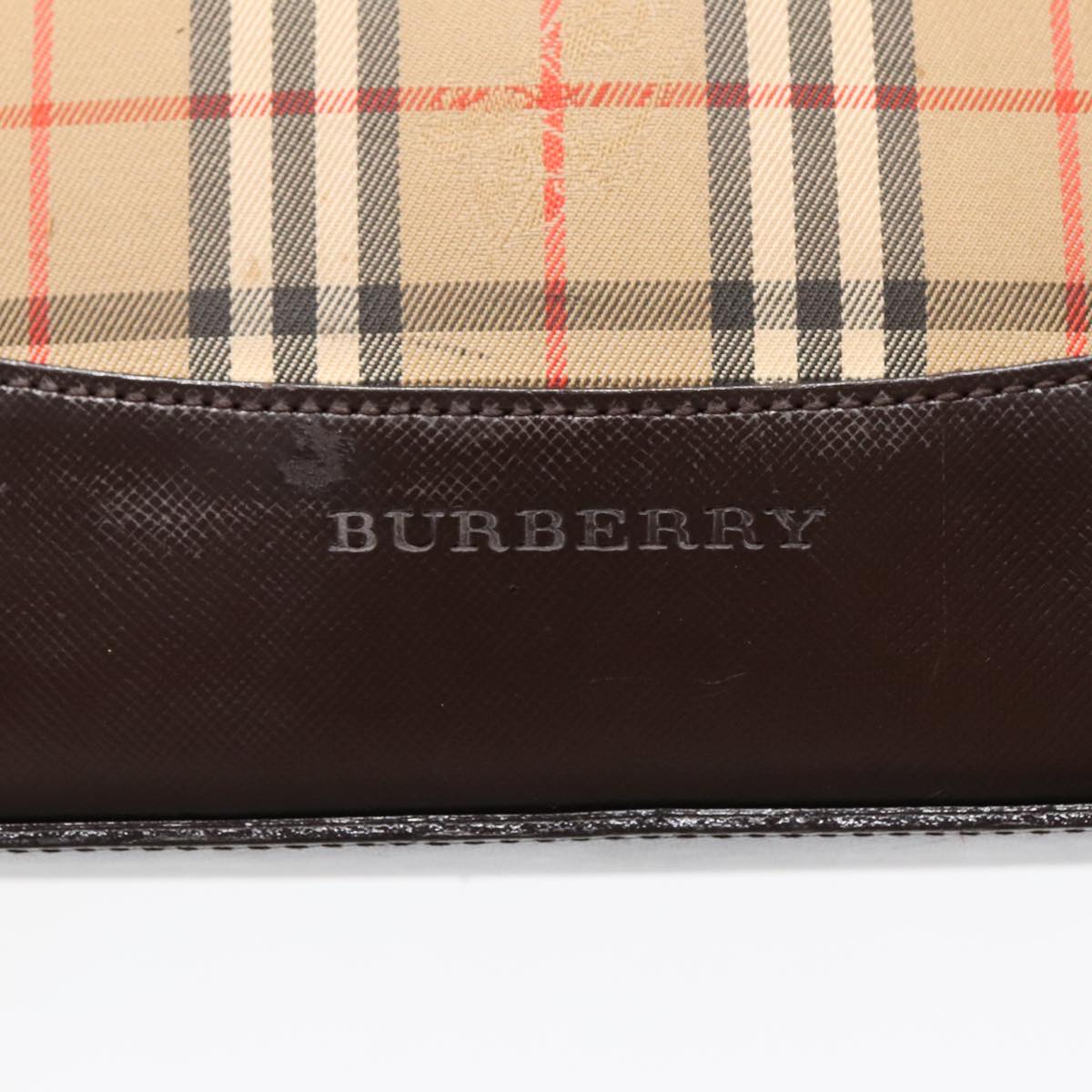 BURBERRY Nova Check Shoulder Bag Canvas Beige Auth 91269