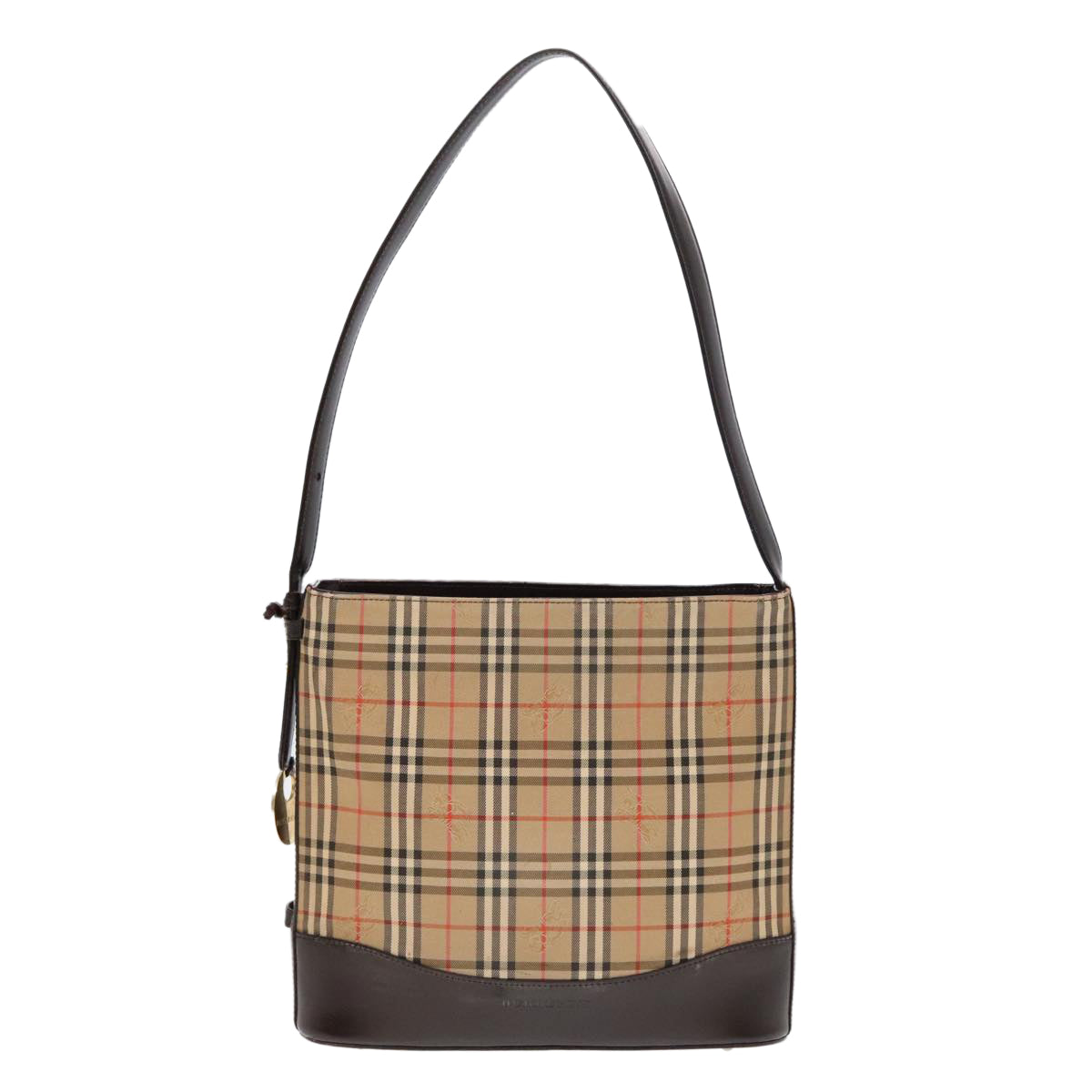 BURBERRY Nova Check Shoulder Bag Canvas Beige Auth 91269