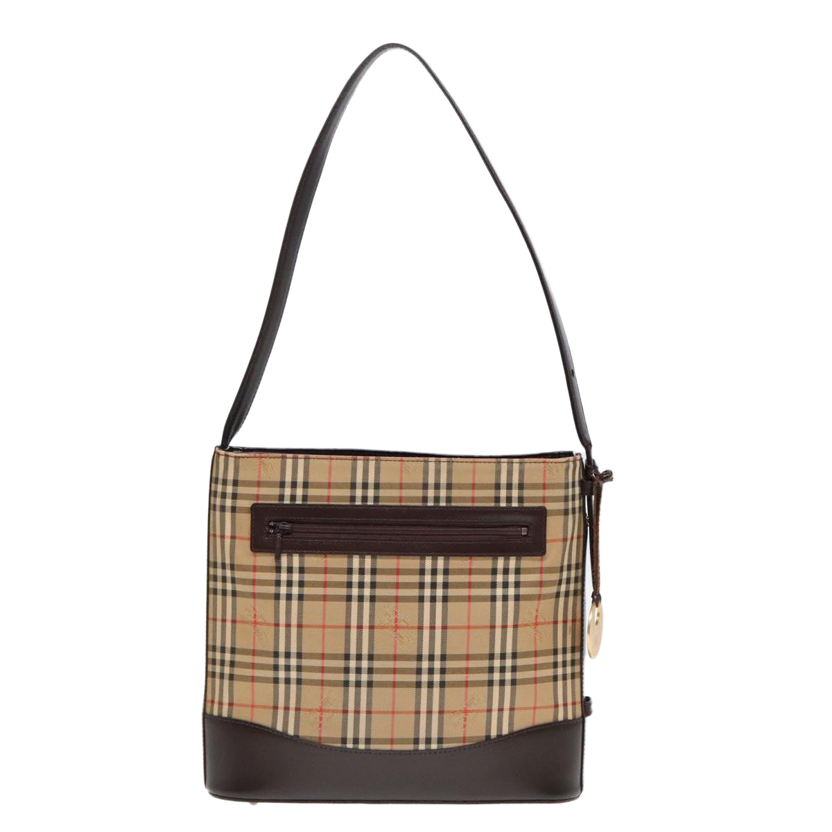 BURBERRY Nova Check Shoulder Bag Canvas Beige Auth 91269