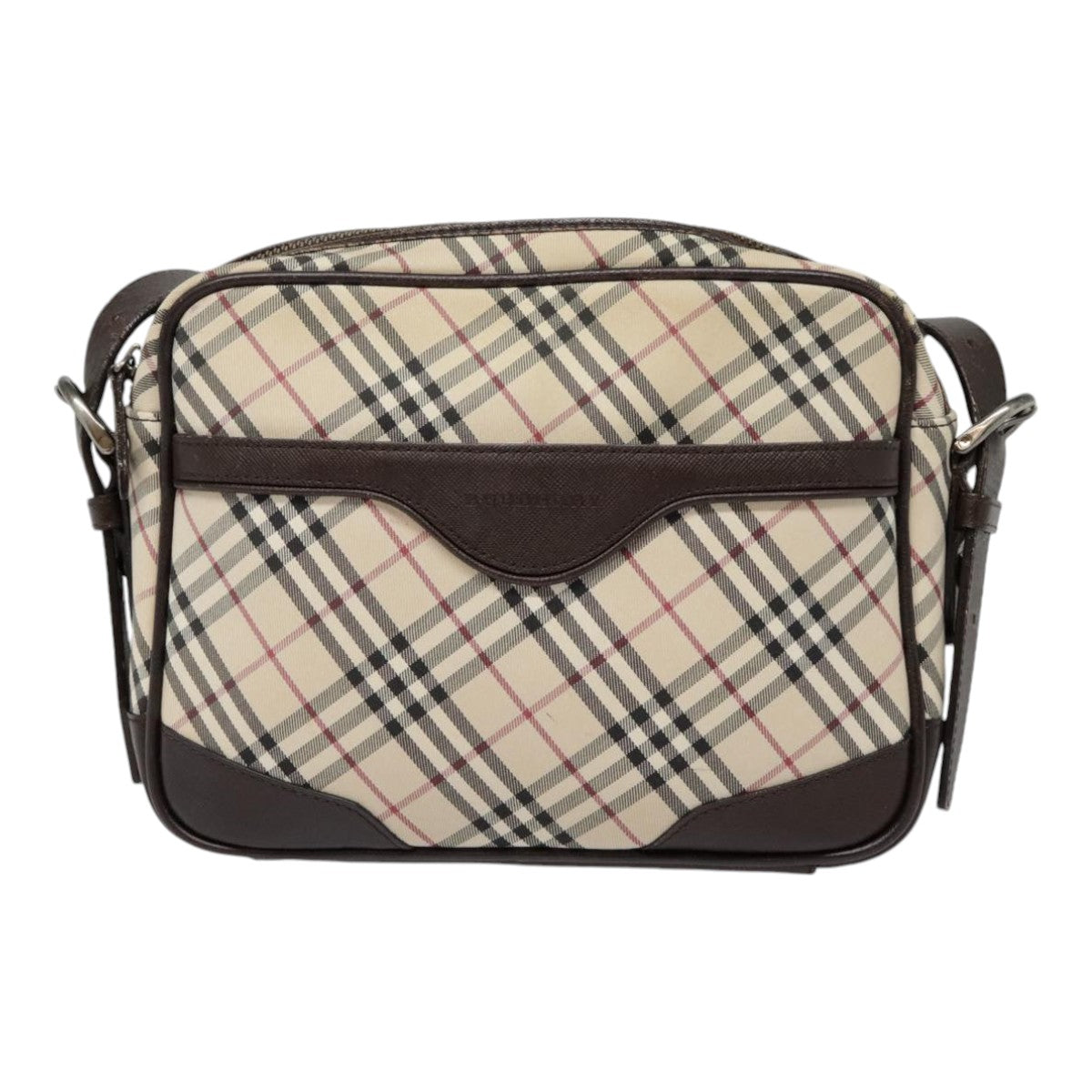 BURBERRY Nova Check Shoulder Bag Canvas Leather Beige Brown Auth 91275